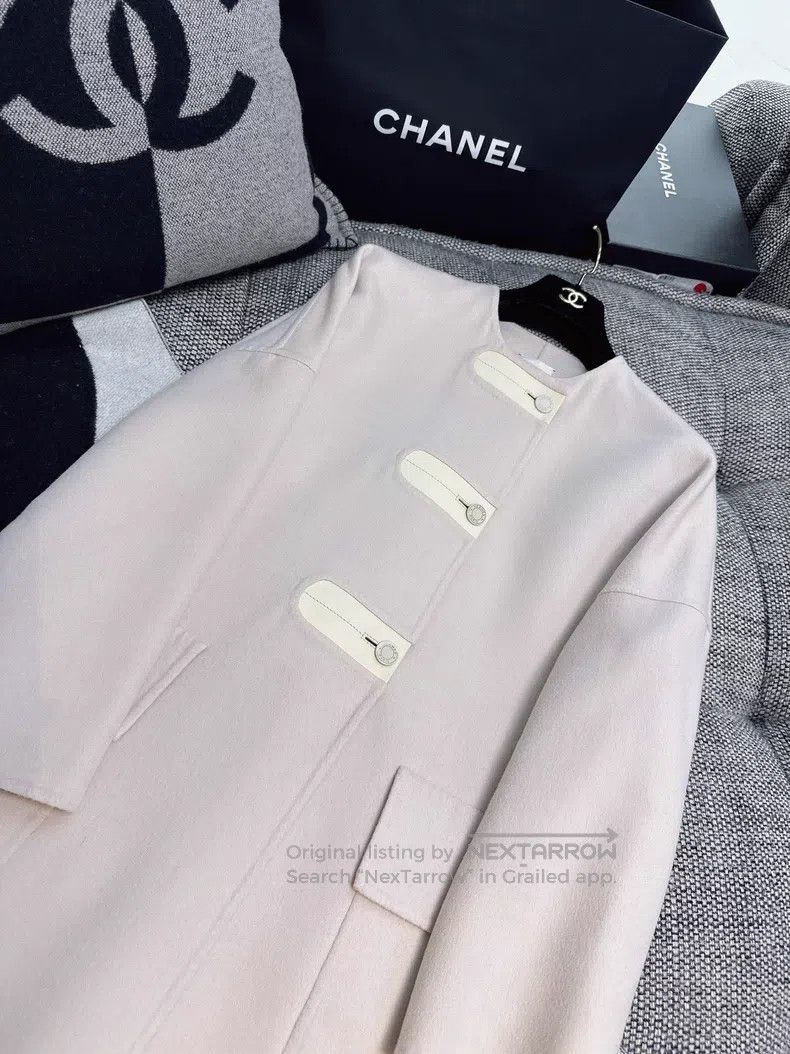 Hermes Hermes Milk Tea Nude Pink Long Sleeve Mid-length Cashmere Size XXS / US 00 / IT 34 - 4 Thumbnail