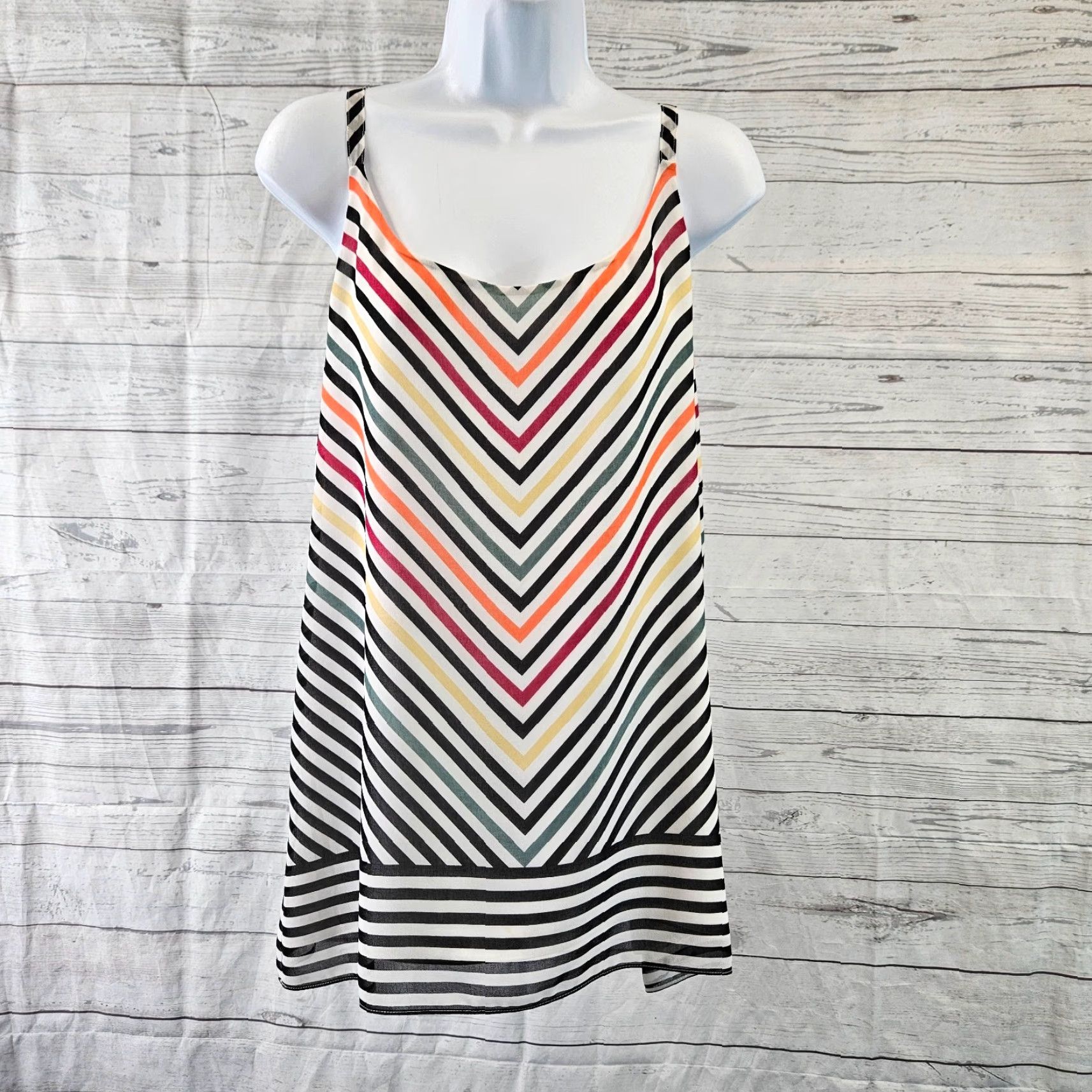 Vintage Cabi 5043 Womens Camisole Tank Top Sz M Stripe Black Yellow Sleeveless Shirt Womens Medium Camisole Style Size M / US 6-8 / IT 42-44 - 2 Thumbnail