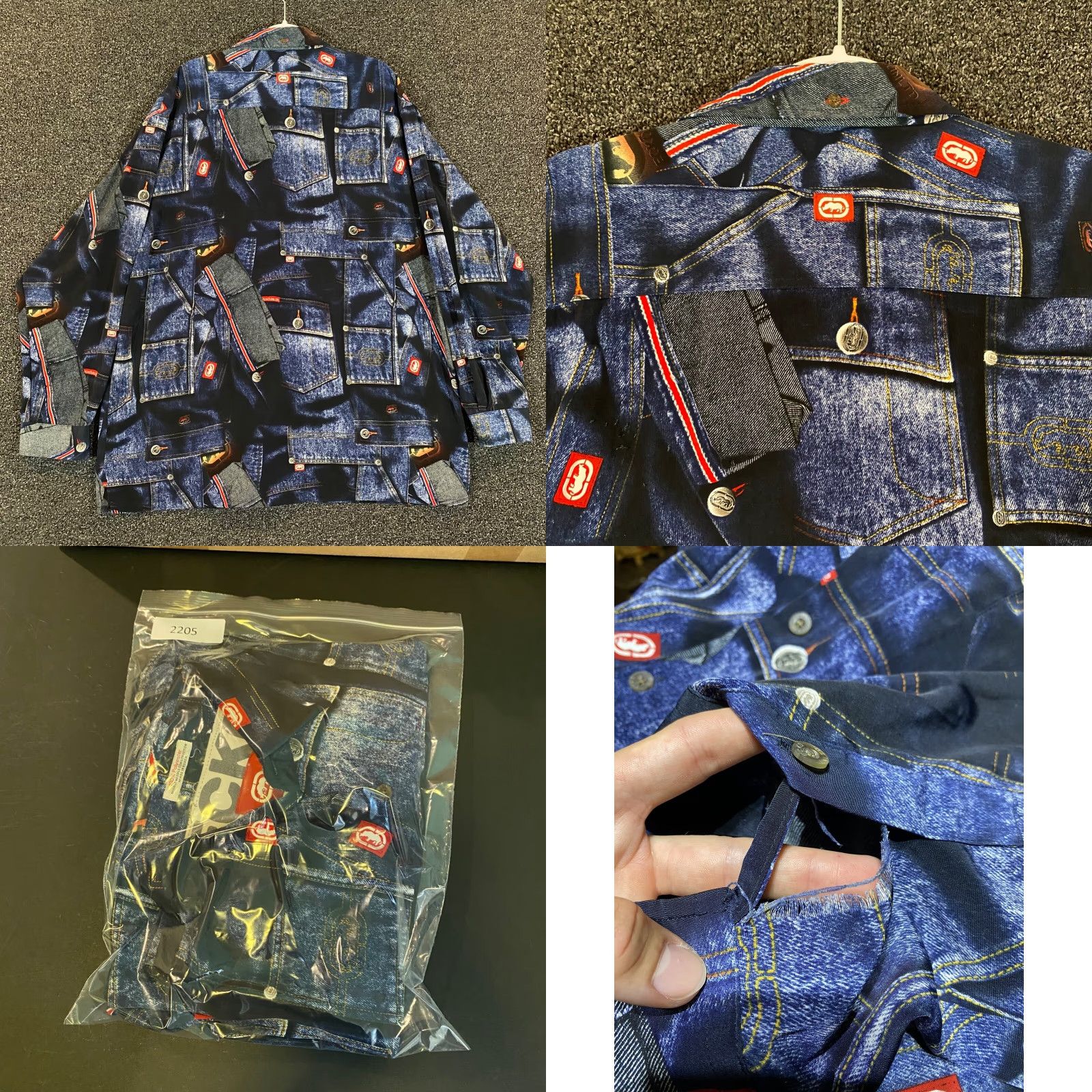 Ecko Unltd. ECKO UNLTD Shirt Mens 2XL Blue Denim Button Up Long Sleeve Vintage No Size US XXL / EU 58 / 5 - 8 Thumbnail