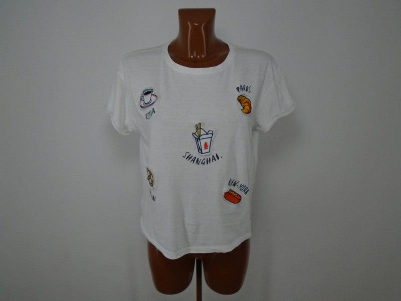 Mango Women's T-Shirt MNG. Color: White. Size: S. Size S / US 4 / IT 40 - 2 Thumbnail