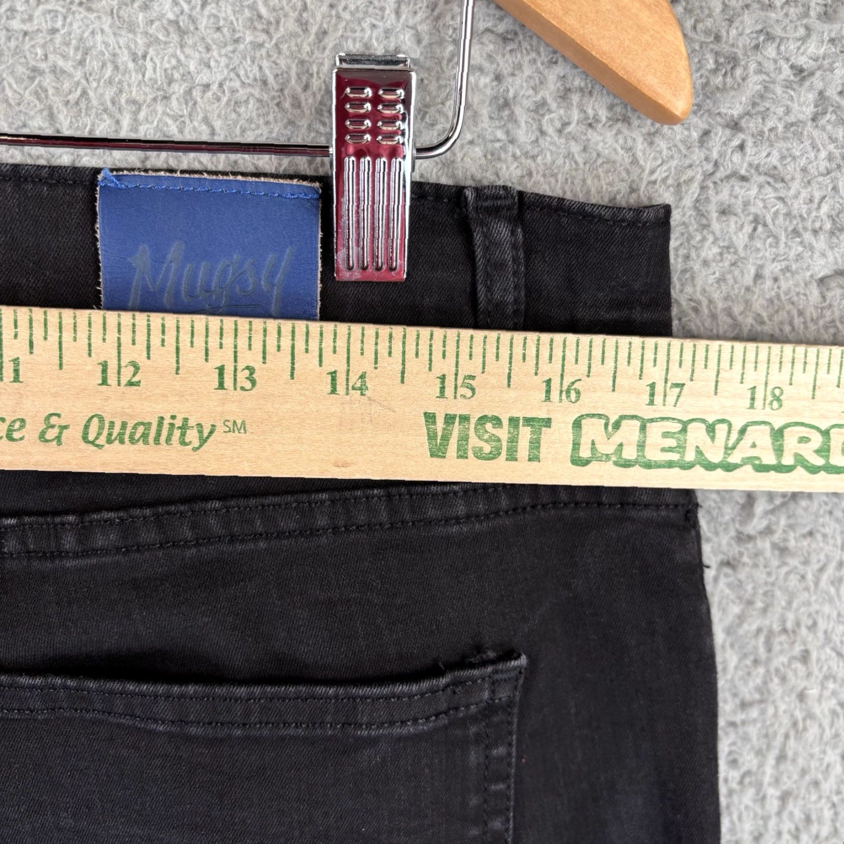 Denime Mugsy Jeans Mens 34X34 Black Denim Pants Willys Stretch Comfort Flex FLX3NDG Size US 34 / EU 50 - 6 Thumbnail