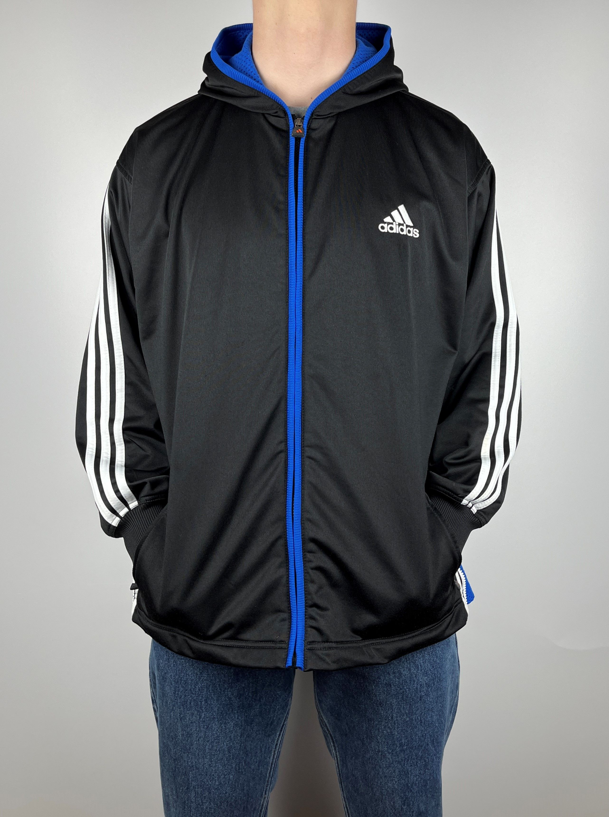 Adidas 90's Adidas Big Logo Back Vintage Full Zip Hoodie Size US L / EU 52-54 / 3 - 6 Thumbnail