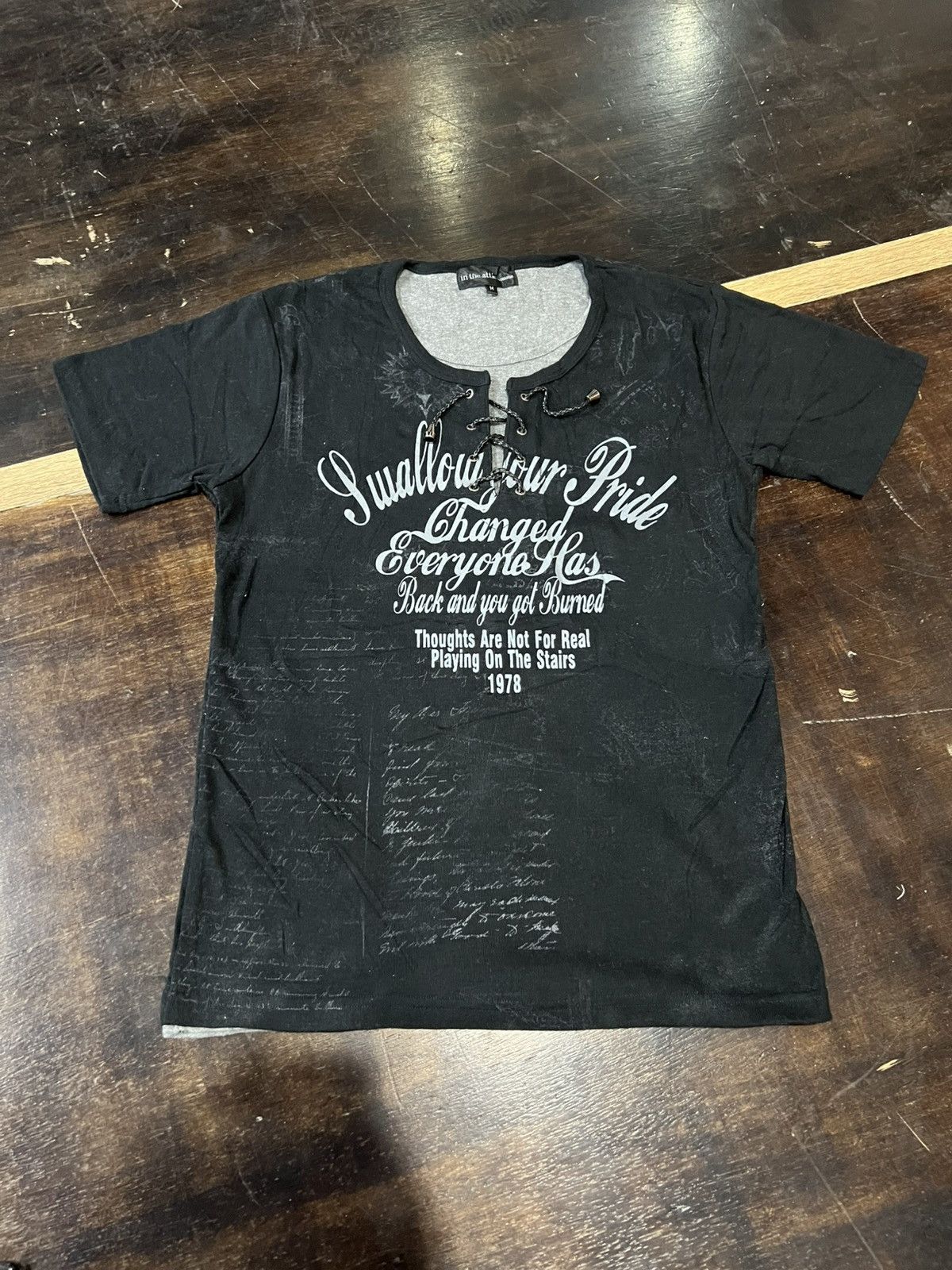 In The Attic In The Attic Homme Lace-Up Graphic Poem Tee Size US M / EU 48-50 / 2 - 3 Thumbnail