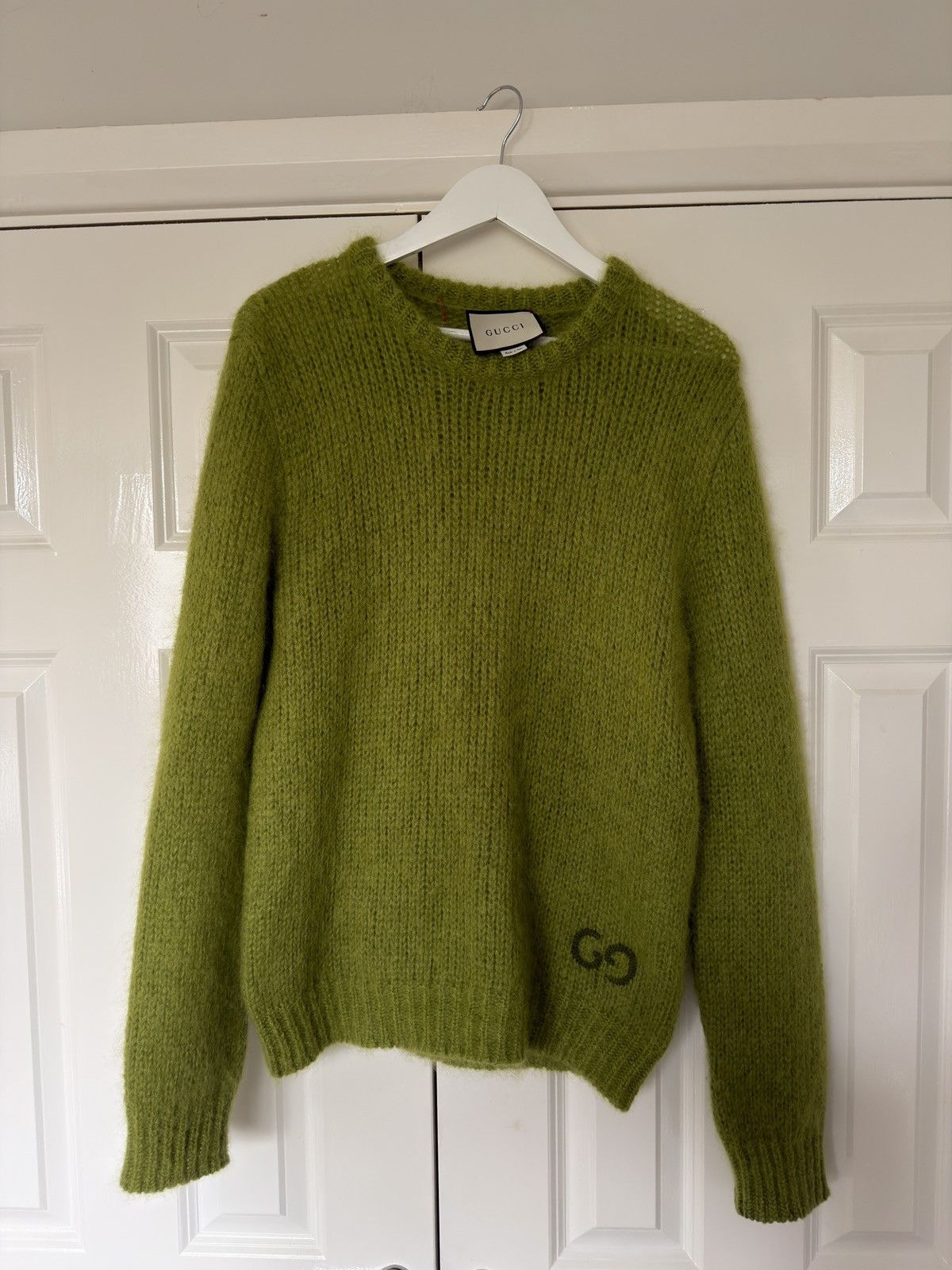 Gucci Gucci Green Mohair Jumper GG Logo Rare Knit - Medium Size US M / EU 48-50 / 2 - 1 Thumbnail