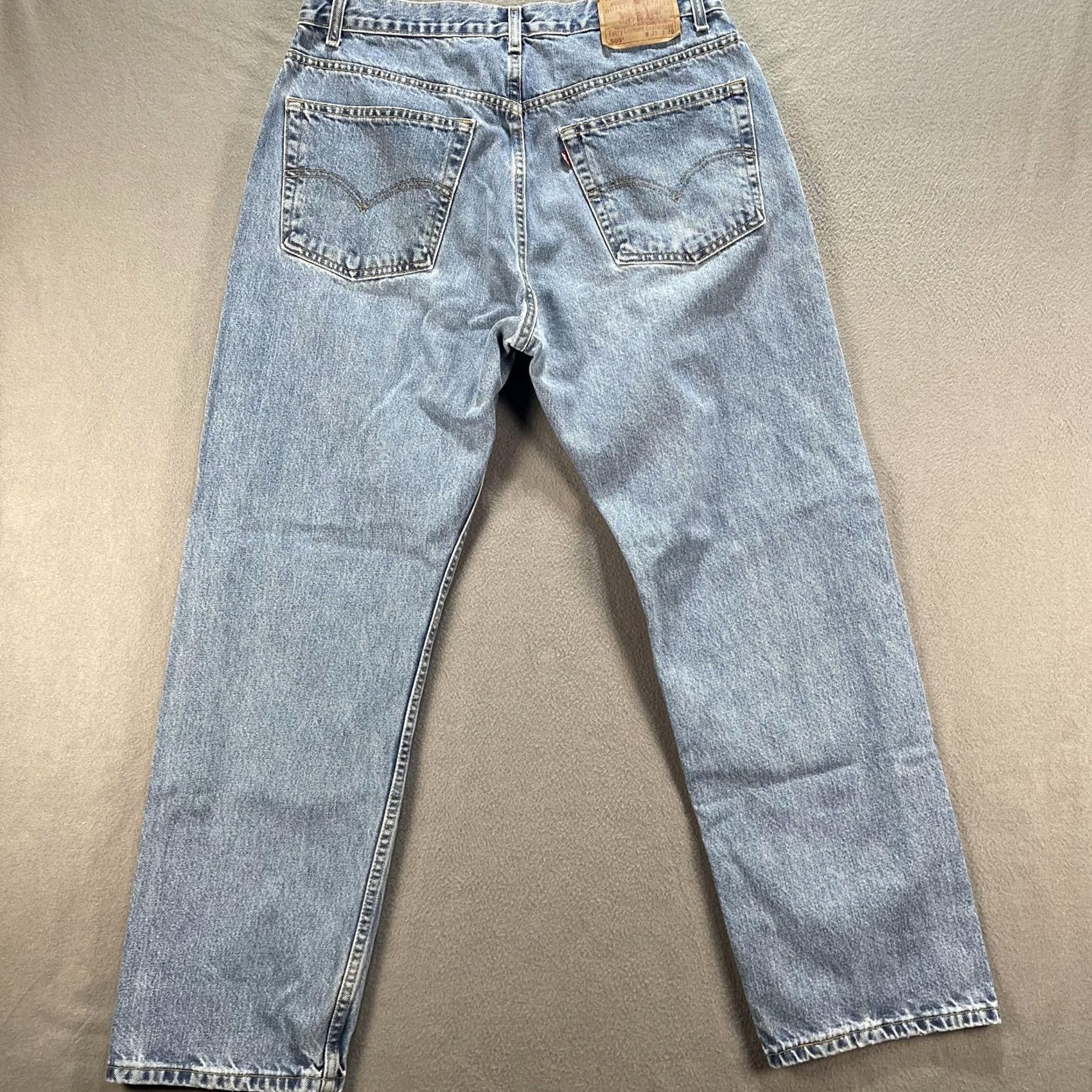Levi's VINTAGE Levis 505 Jeans Mens 38x30 Blue Regular Fit Straight Leg Denim Pants Classic Size US 38 / EU 54 - 2 Thumbnail