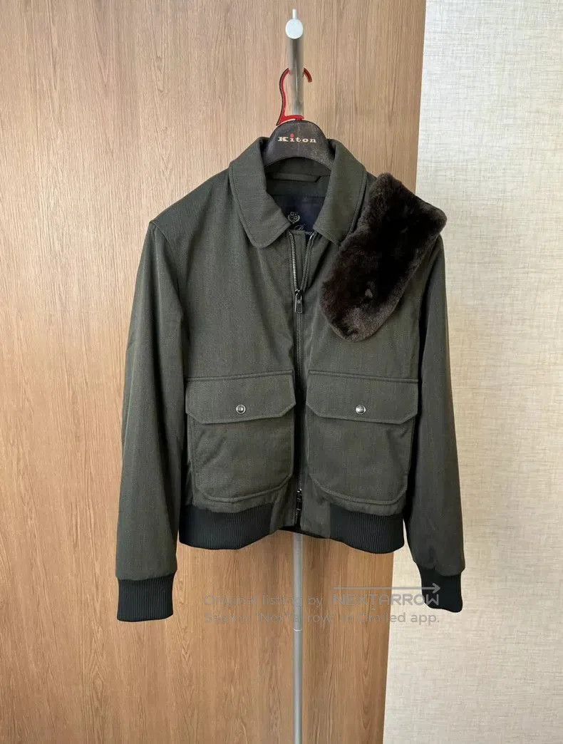 Other Loro Piana Green Fur Collar Bomber Jacket. Size US M / EU 48-50 / 2 - 1 Thumbnail