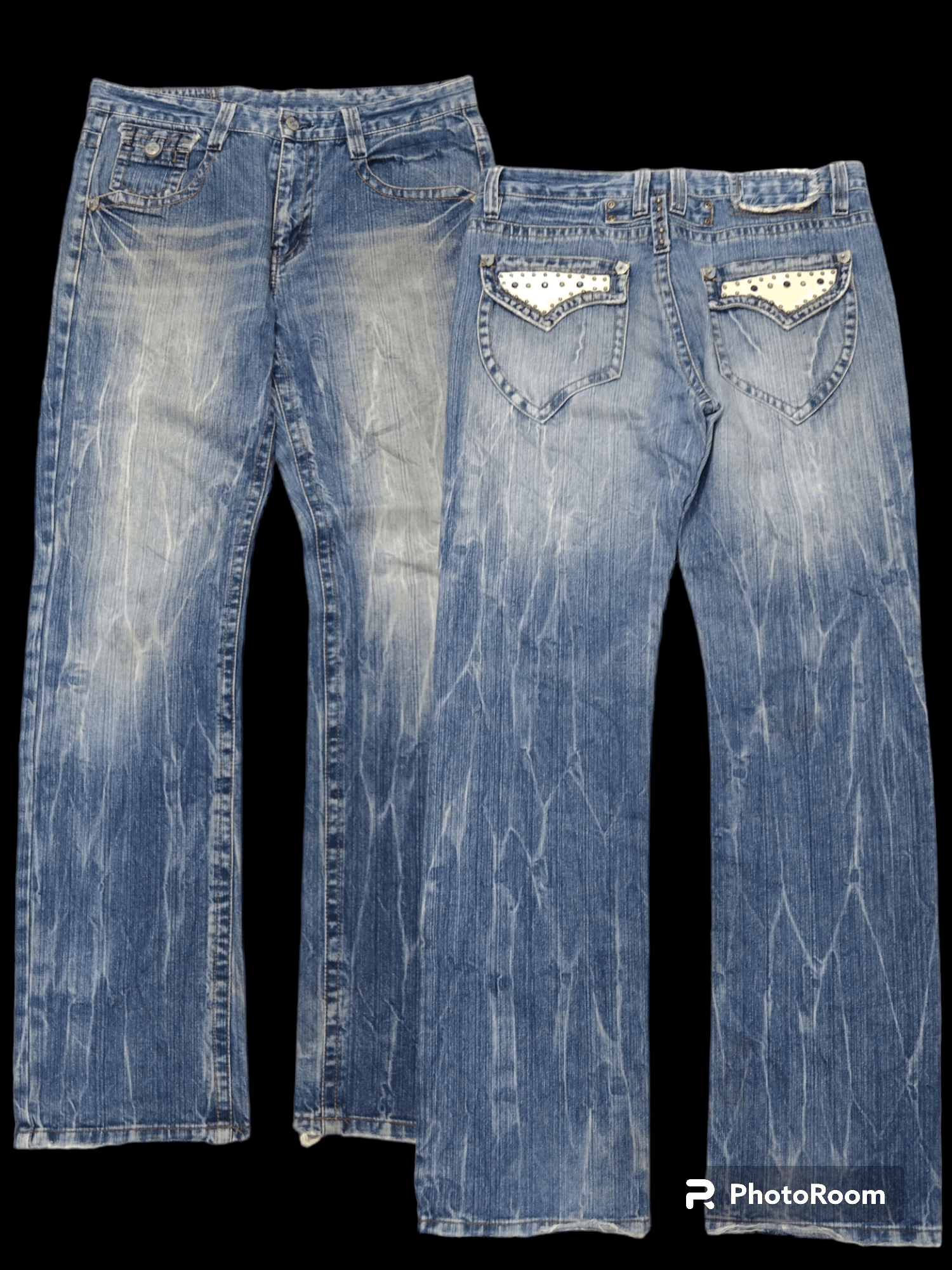 Japanese Brand DiSTRESSED WASHED BLUE LIMITED EDITION RAW B.S Size US 31 - 1 Thumbnail