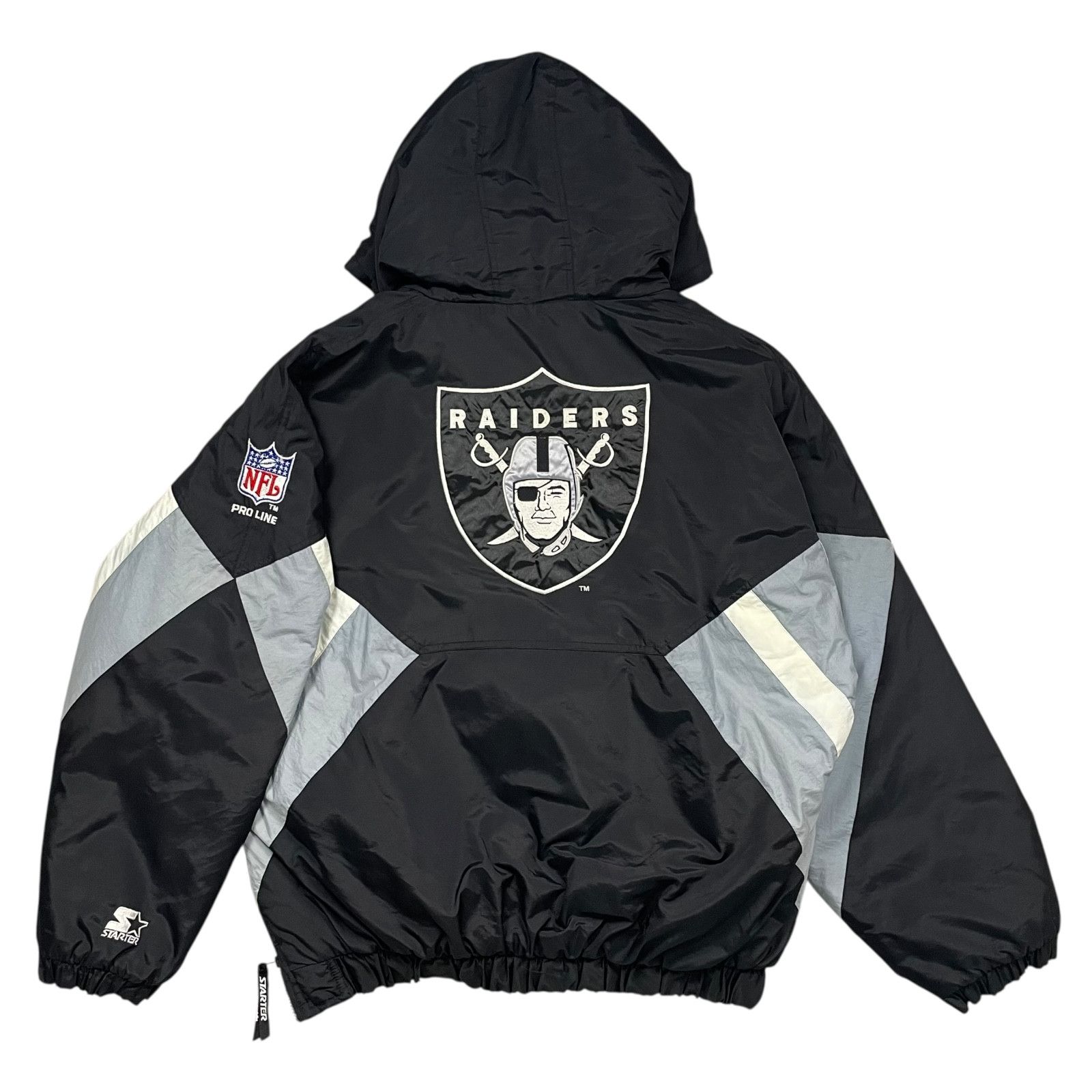 NFL 90s OAKLAND RAIDERS STARTER PULLOVER HOODED PUFFER JACKET Size US XXL / EU 58 / 5 - 1 Thumbnail