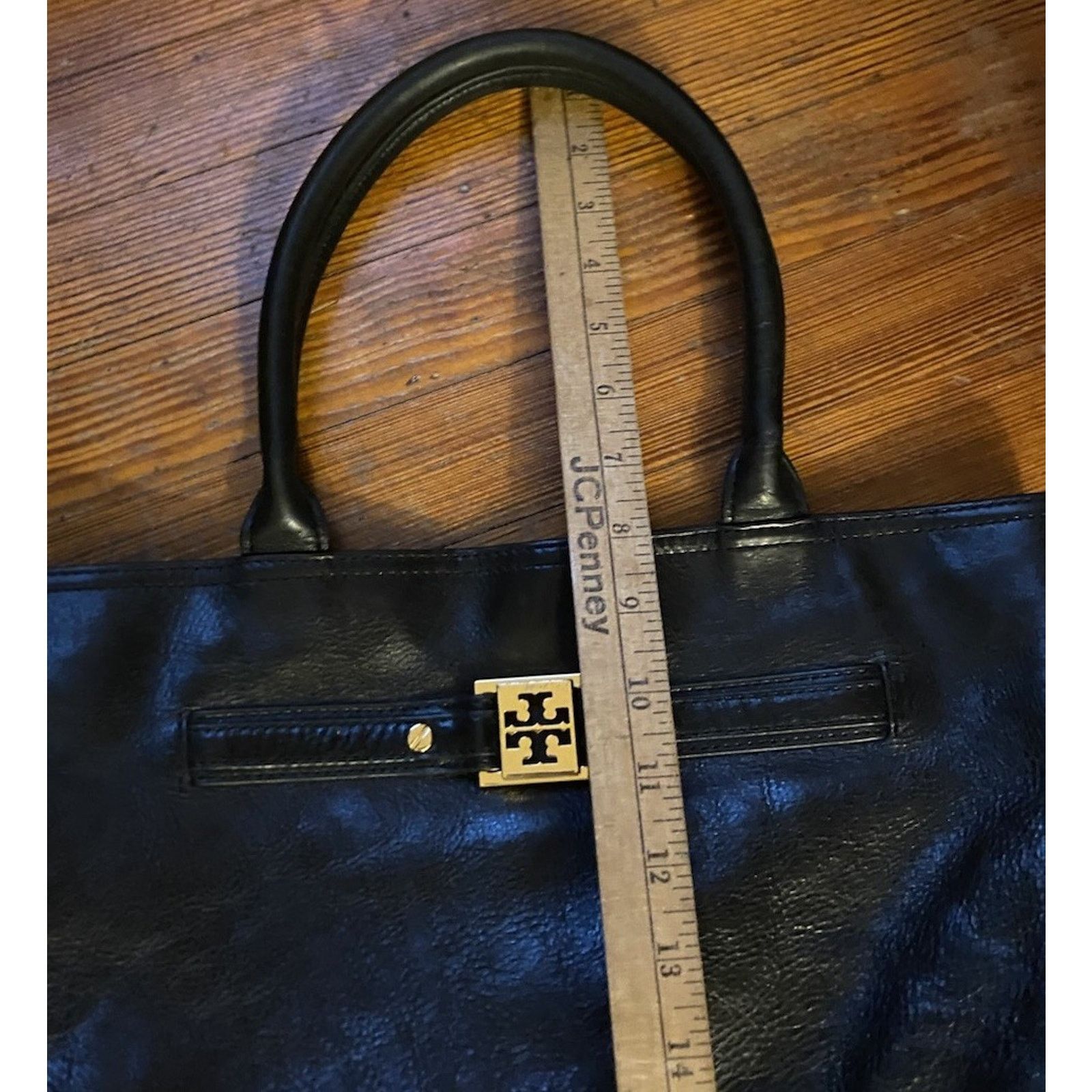 Tory Burch Tory Burch Pebbled Leather Tote Shoulder Handbag Black Bag Size ONE SIZE - 12 Thumbnail