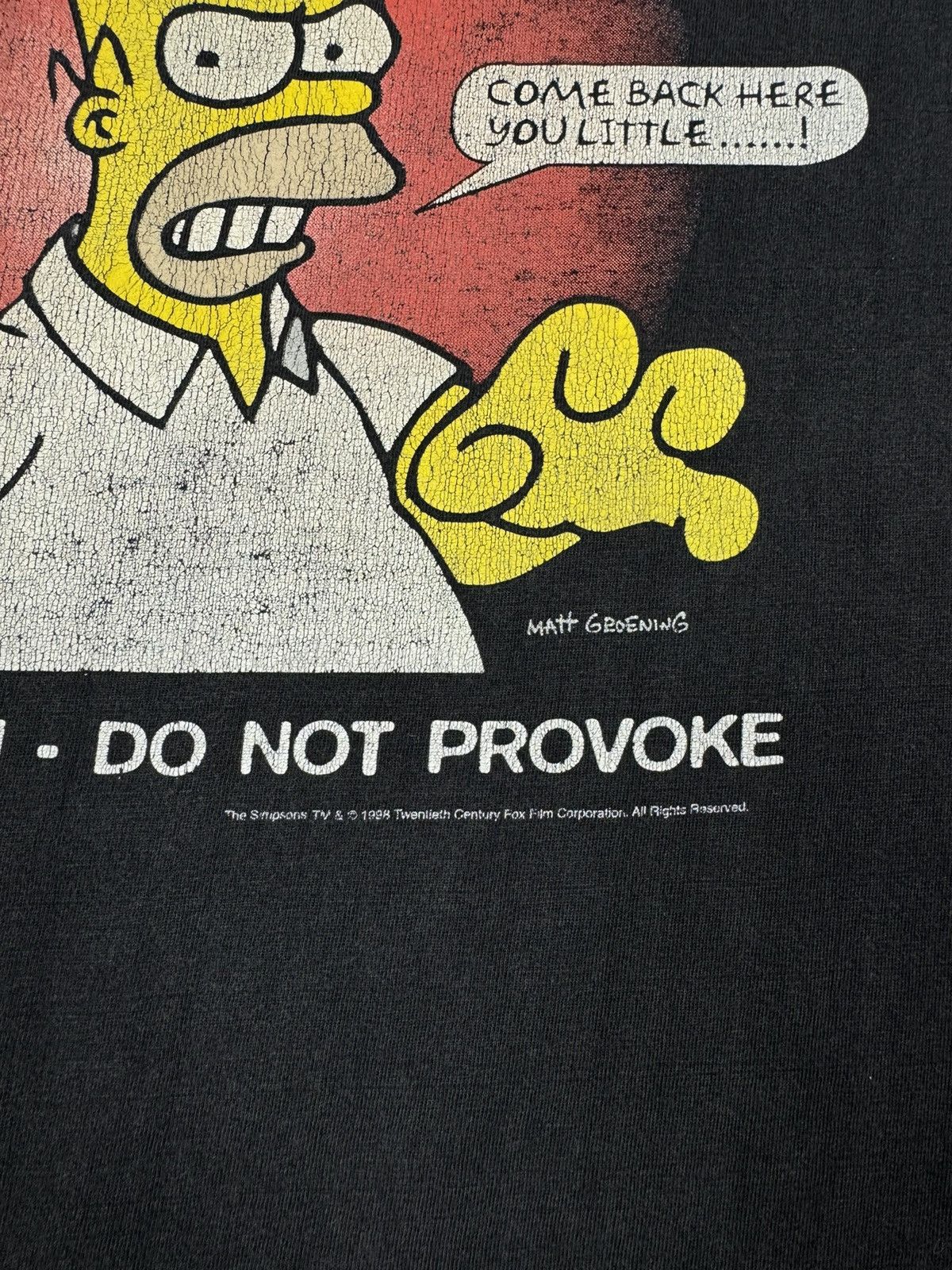 The Simpsons × Vintage 1998 Vintage Evil Homer Simpson Faded Black T-Shirt Size US L / EU 52-54 / 3 - 5 Thumbnail