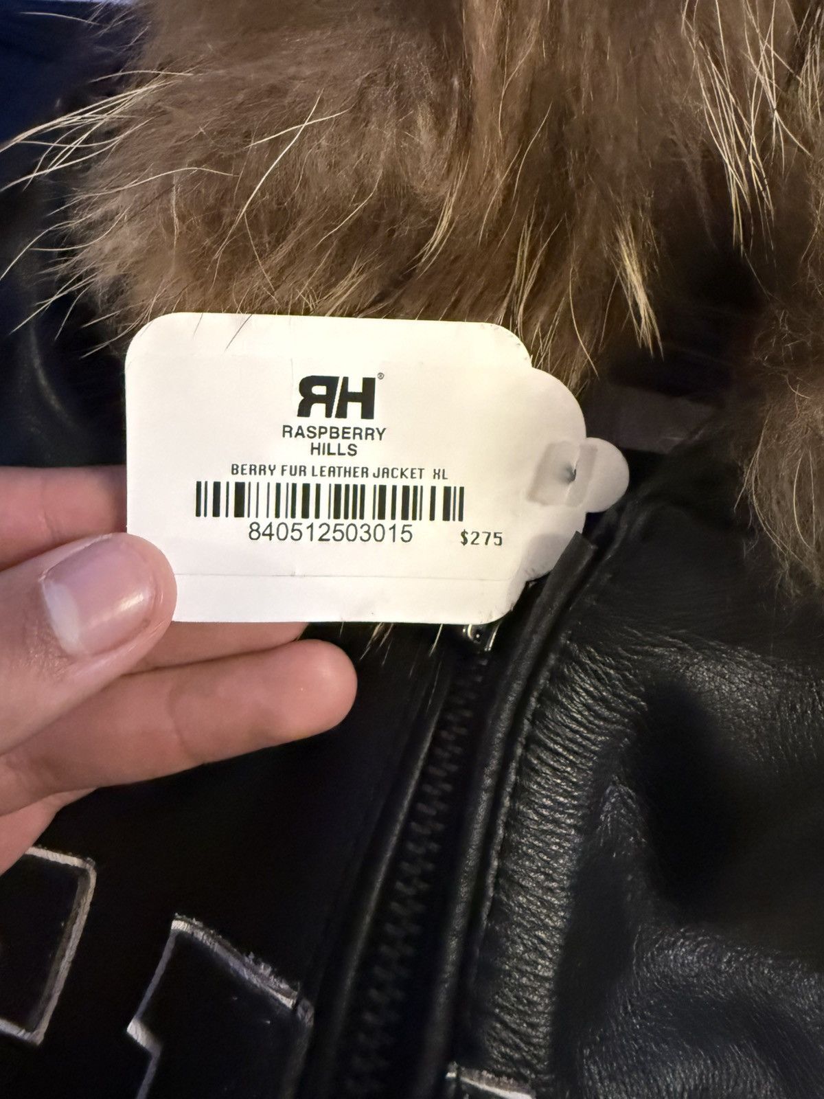 The GV Gallery BERRY FUR LEATHER JACKET Size US XL / EU 56 / 4 - 4 Thumbnail