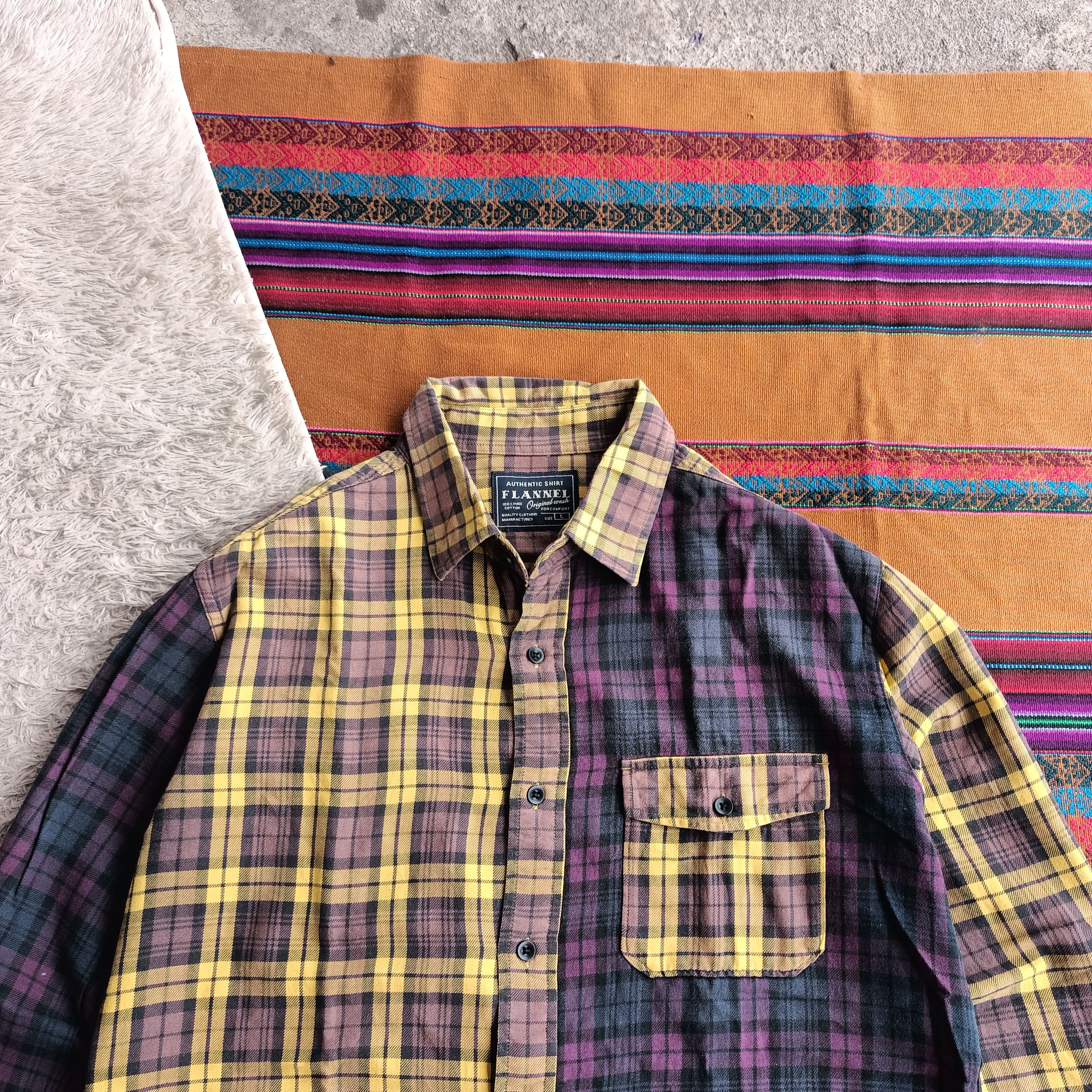 Uniqlo Vintage Uniqlo 2 cut collor faded flannel Size US L / EU 52-54 / 3 - 2 Thumbnail