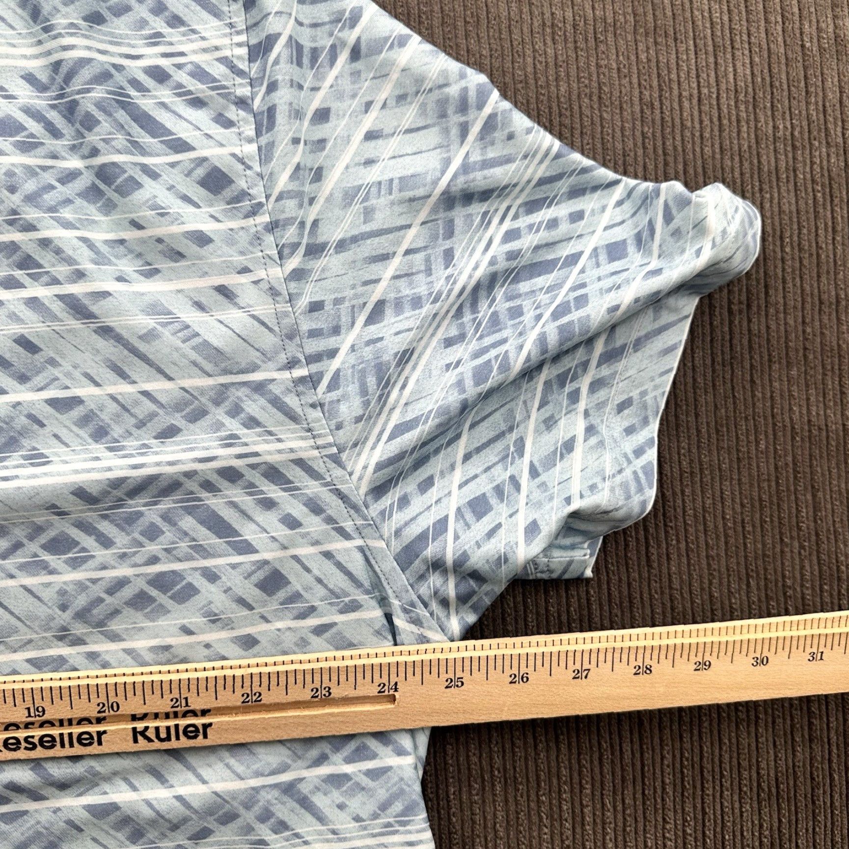 Vintage Hickey Freeman Polo Men 2XL Storm Blue Stripes Polyester Golf Shirt Short Sleeve Collared Pullover Casual Golfing Size US XXL / EU 58 / 5 - 4 Thumbnail