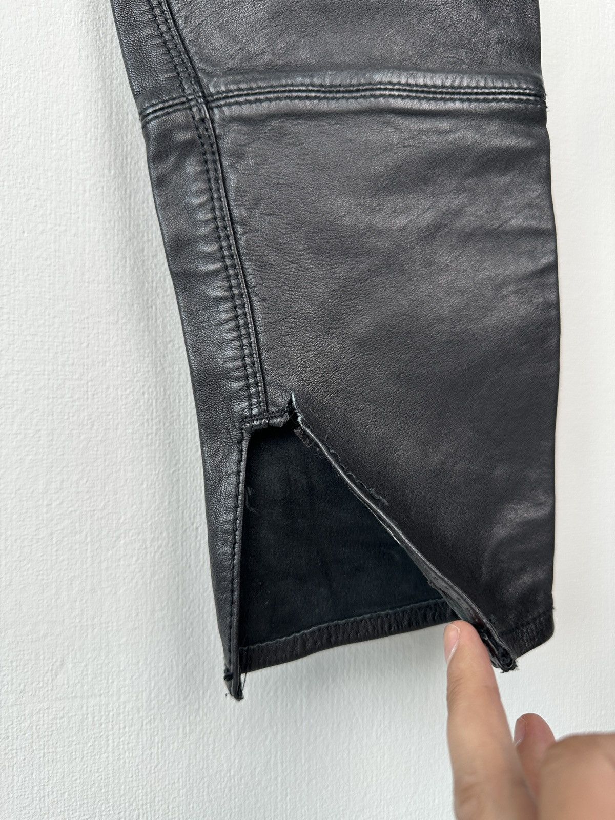 Diesel Y2K DIESEL 100% Leather Black Pants size 29 Vintage Size 29" - 13 Thumbnail