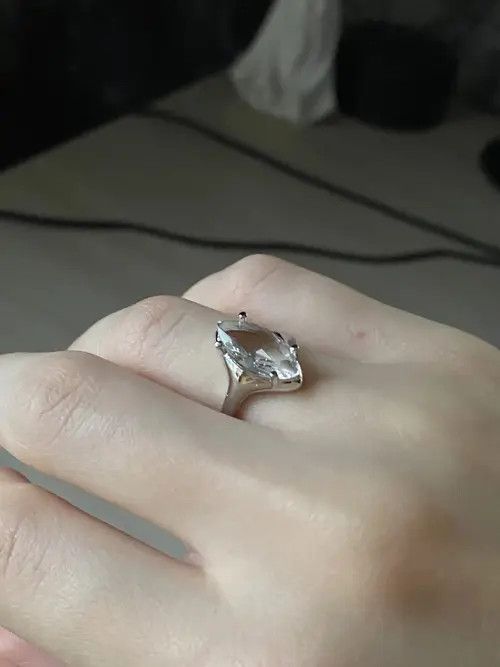 Jewelry Trendy Elegant Geometric Sparkling Stone Adjustable Ring Size ONE SIZE - 2 Thumbnail