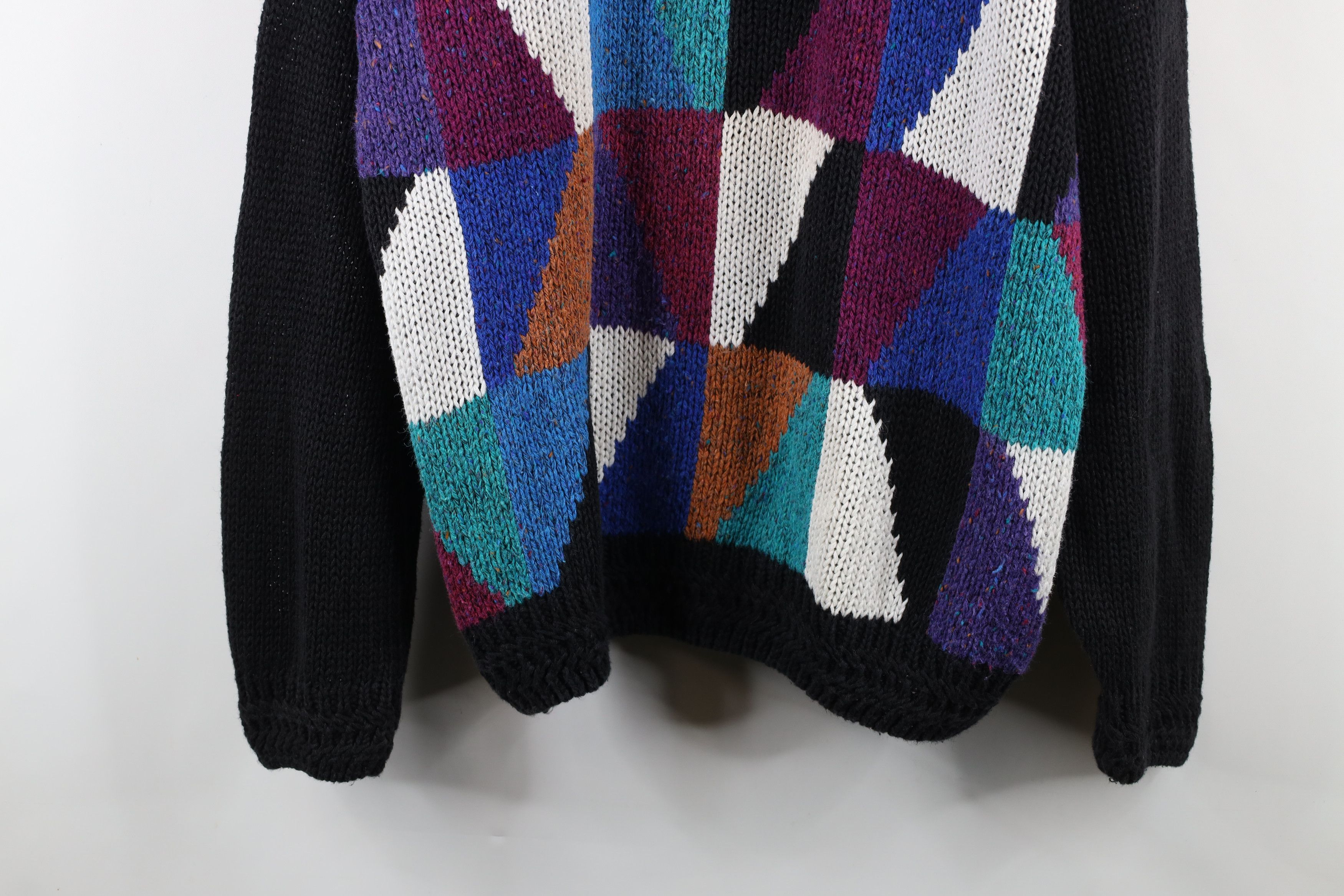 Vintage Vintage 90s Coogi Rainbow Checkered Marled Knit Sweater Size US L / EU 52-54 / 3 - 3 Thumbnail