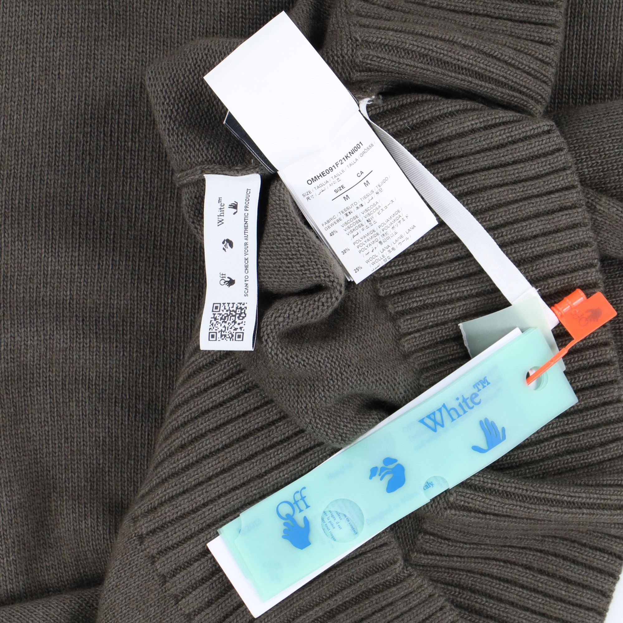 Off-White Green Embroidered Crewneck Knitted Sweater Size US M / EU 48-50 / 2 - 7 Thumbnail