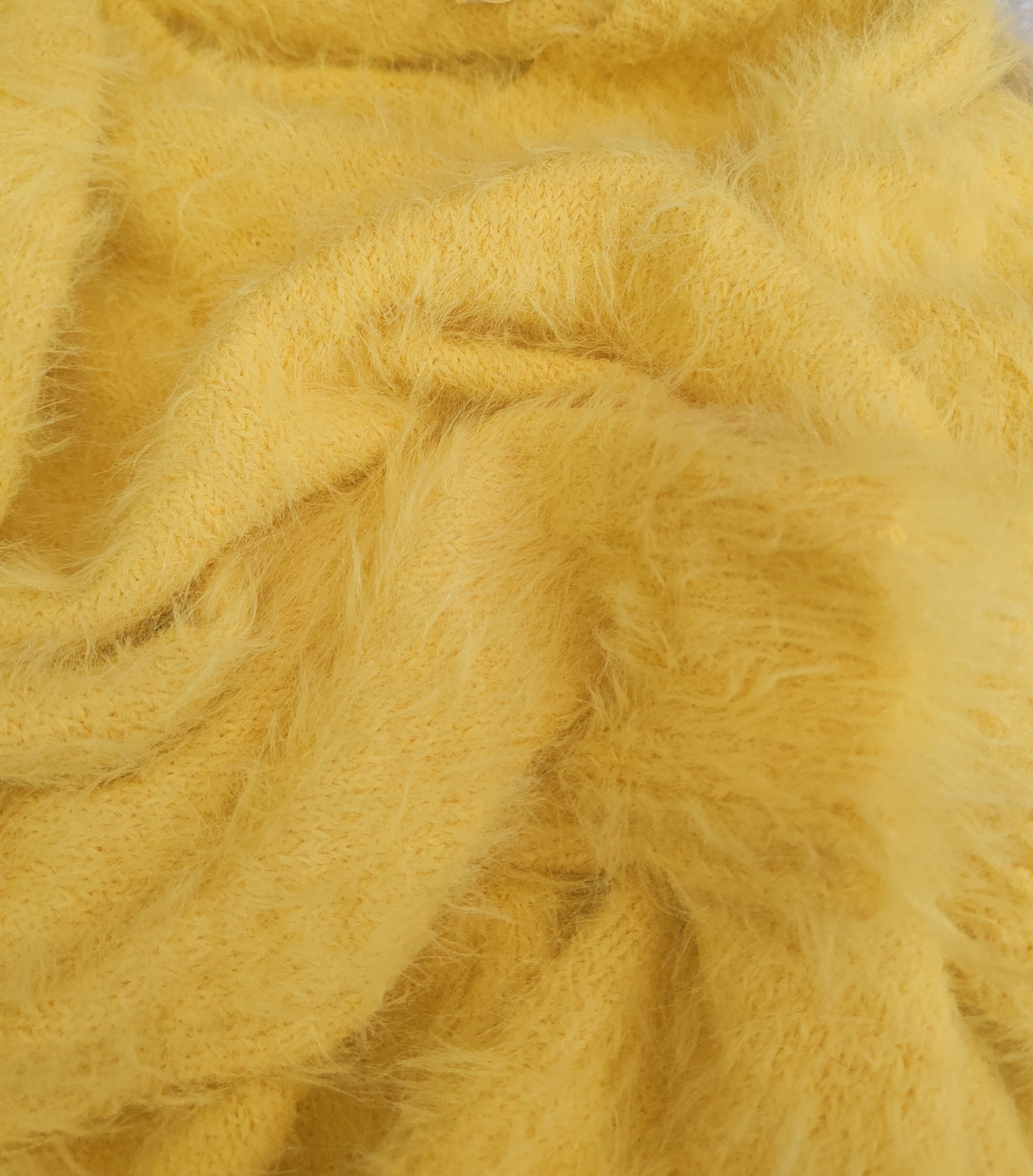 Japanese Brand DL Khalita Yellow Fur Mohair Knitwear #46-513 Size US S / EU 44-46 / 1 - 11 Thumbnail