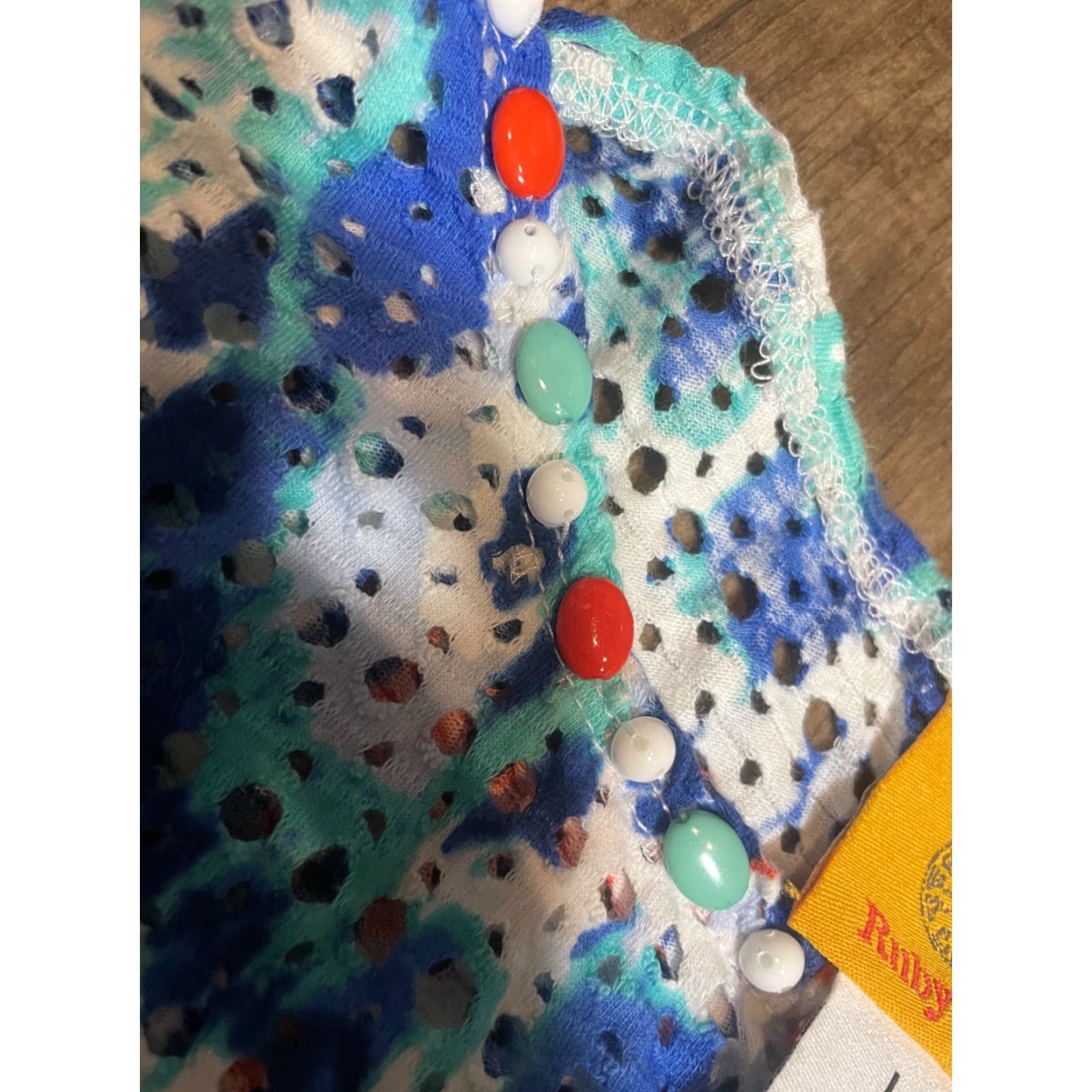Vintage VINTAGE Ruby Rd Top Womens Large L Blue Beaded Short Sleeve Lined Size L / US 10 / IT 46 - 6 Thumbnail
