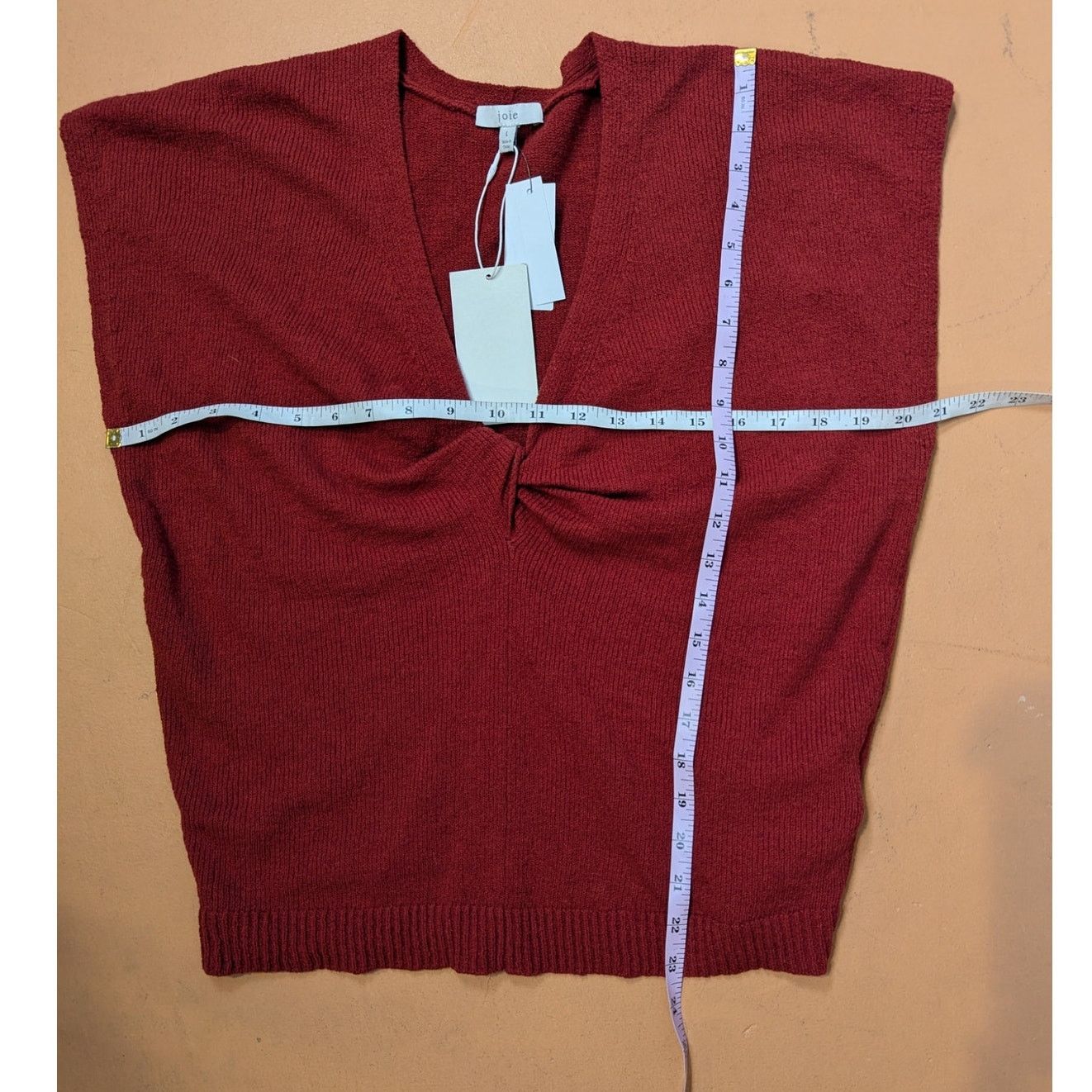 Joie Joie Alenah Twist Front Knit Sweater Rust Red Pullover Size L / US 10 / IT 46 - 6 Thumbnail