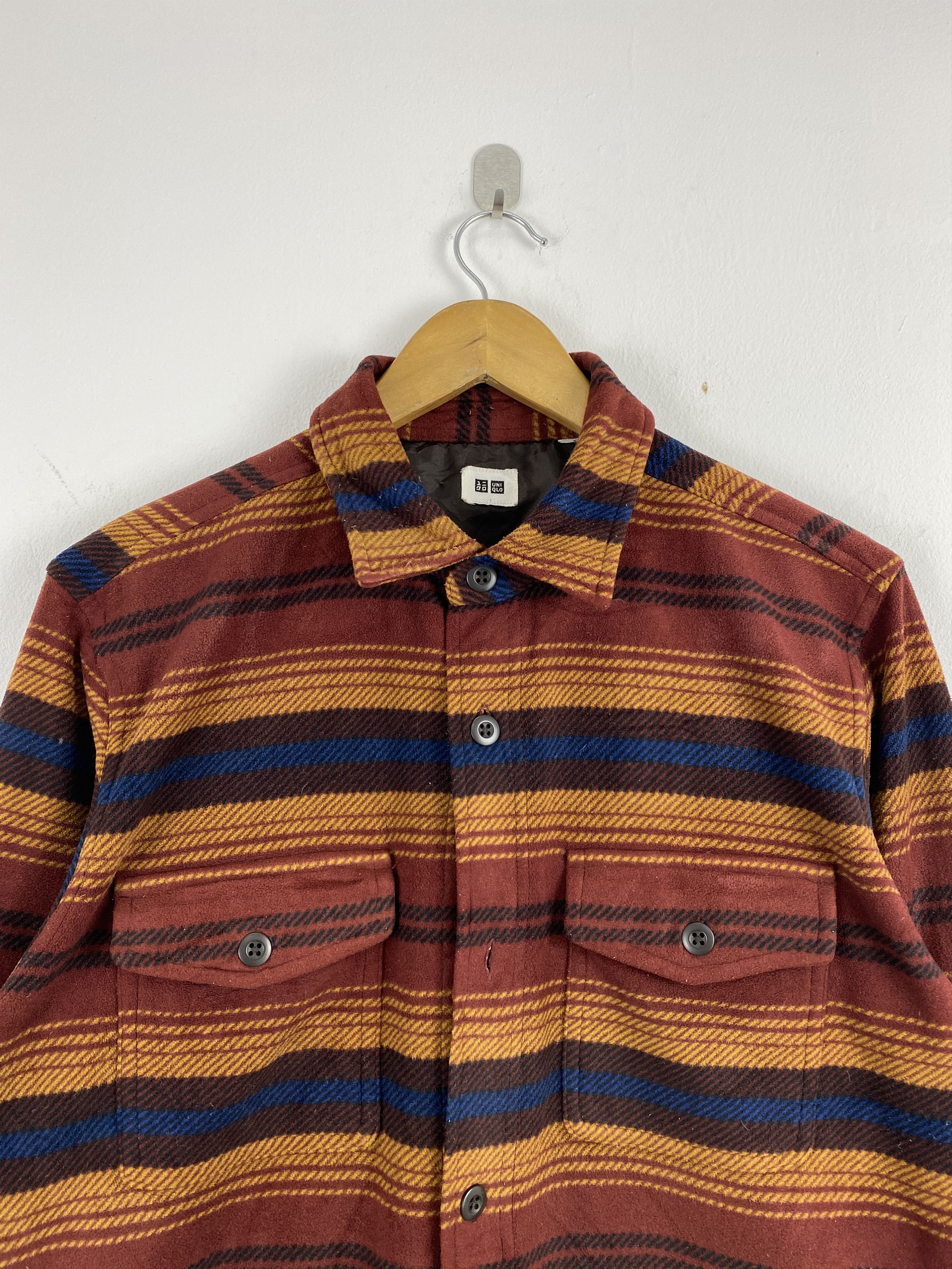 Uniqlo Uniqlo Button Ups Double Pocket Striped Fleece Shirt JA0131 Size US XL / EU 56 / 4 - 2 Thumbnail