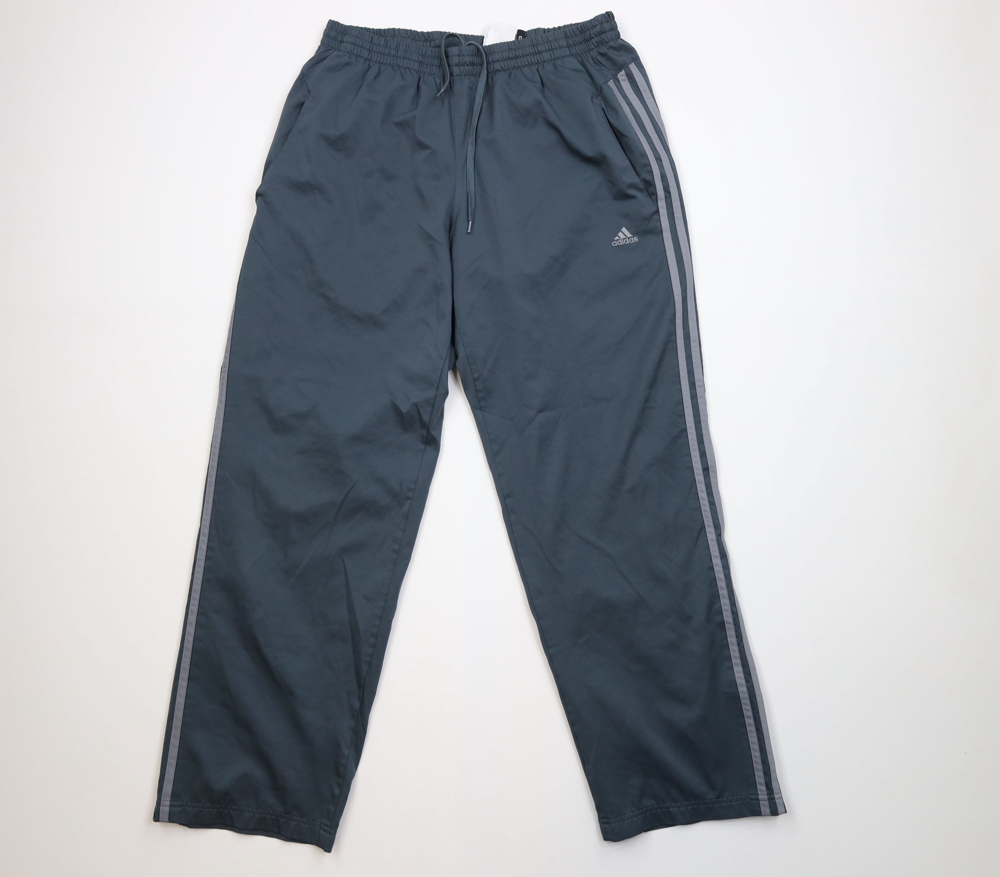 Adidas Vintage Y2K Adidas Striped Lined Wide Leg Windbreaker Pants Size US 36 / EU 52 - 1 Thumbnail