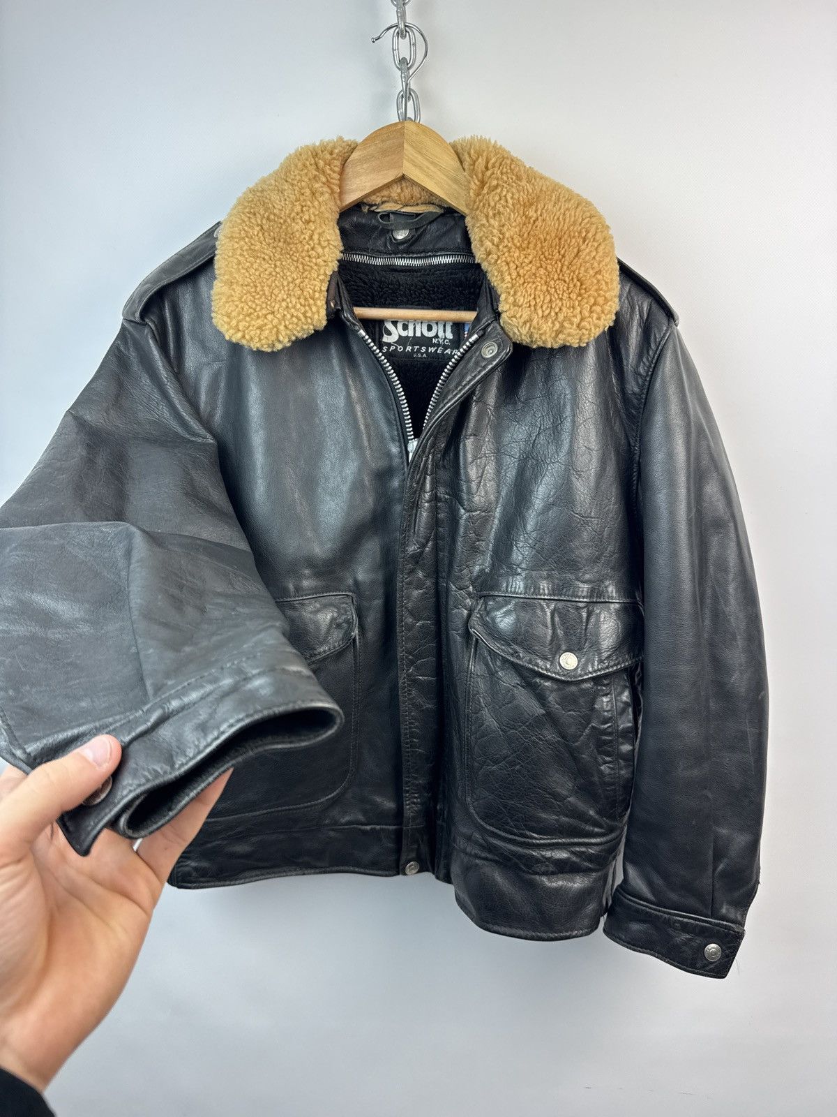 Schott Schott Vintage Leather jacket 80-90s Size US M / EU 48-50 / 2 - 3 Thumbnail