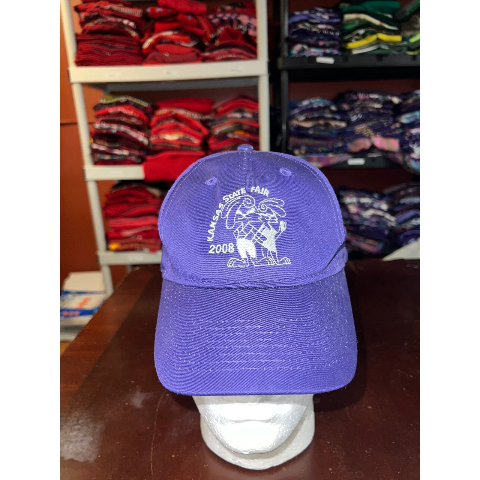 Vintage Kansas State Fair Hat Purple Rabbit 2008 Graphic Headwear Size ONE SIZE - 1 Thumbnail