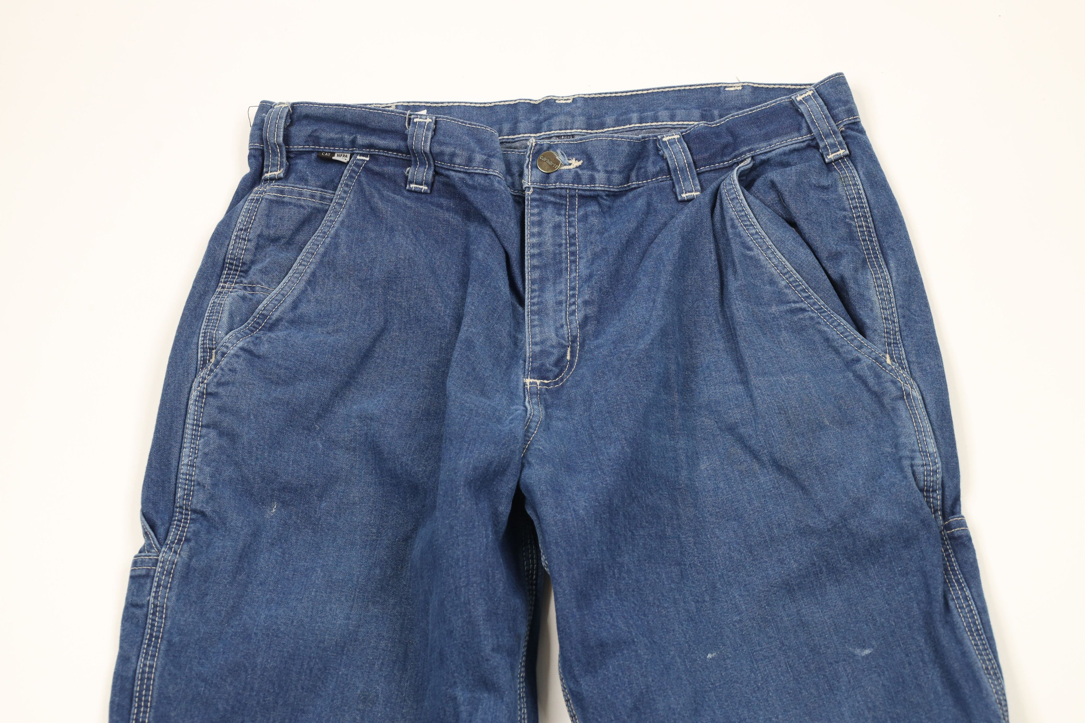 Carhartt × Vintage Vintage Carhartt FR Flame Resistant Wide Leg Dungaree Jeans Size US 34 / EU 50 - 2 Thumbnail