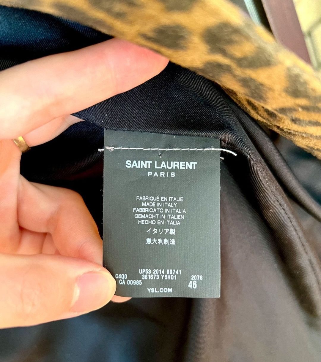 Saint Laurent Paris saint laurent Goatskin Cuban Collar Leopard Jacket-2505 Size US S / EU 44-46 / 1 - 5 Thumbnail