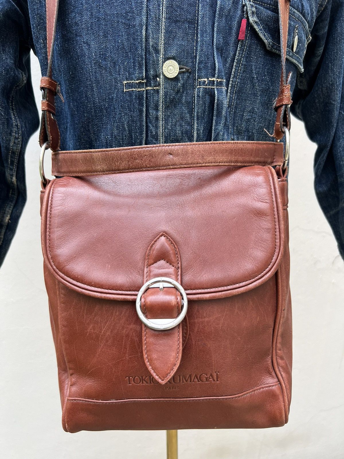 Tokio Kumagai Vintage 90s Tokio Kumagai Paris Patina Leather 2 Way Bag Size ONE SIZE - 5 Thumbnail