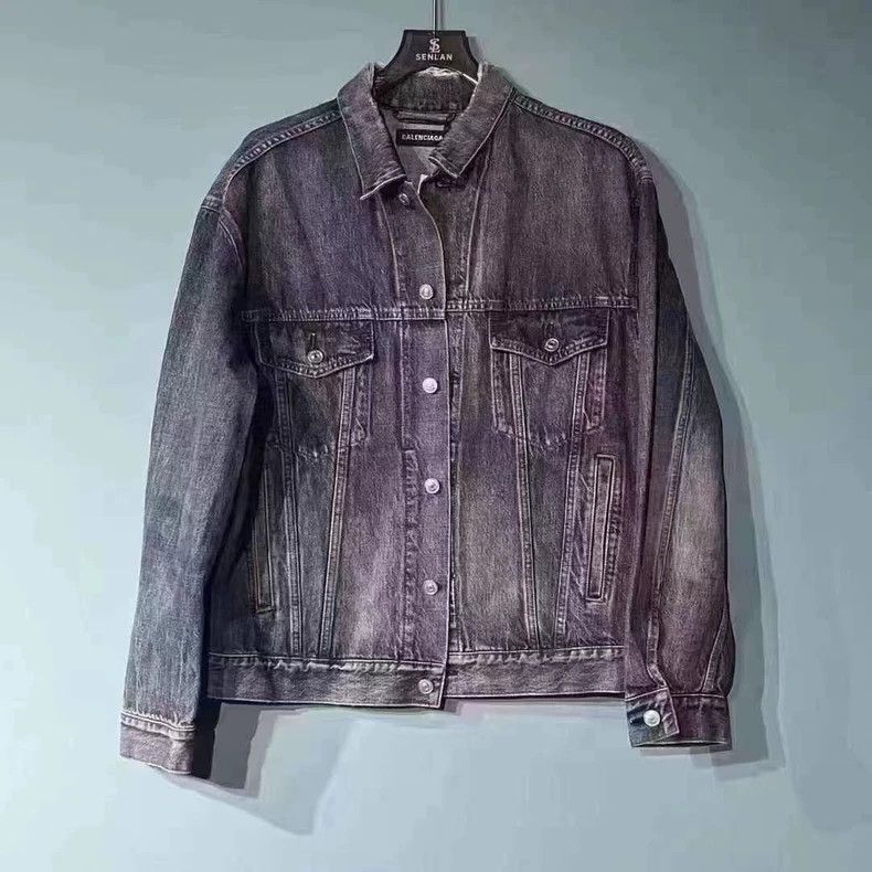 Balenciaga Balenciaga blue back printed logo denim jacket-2506 Size US M / EU 48-50 / 2 - 1 Thumbnail