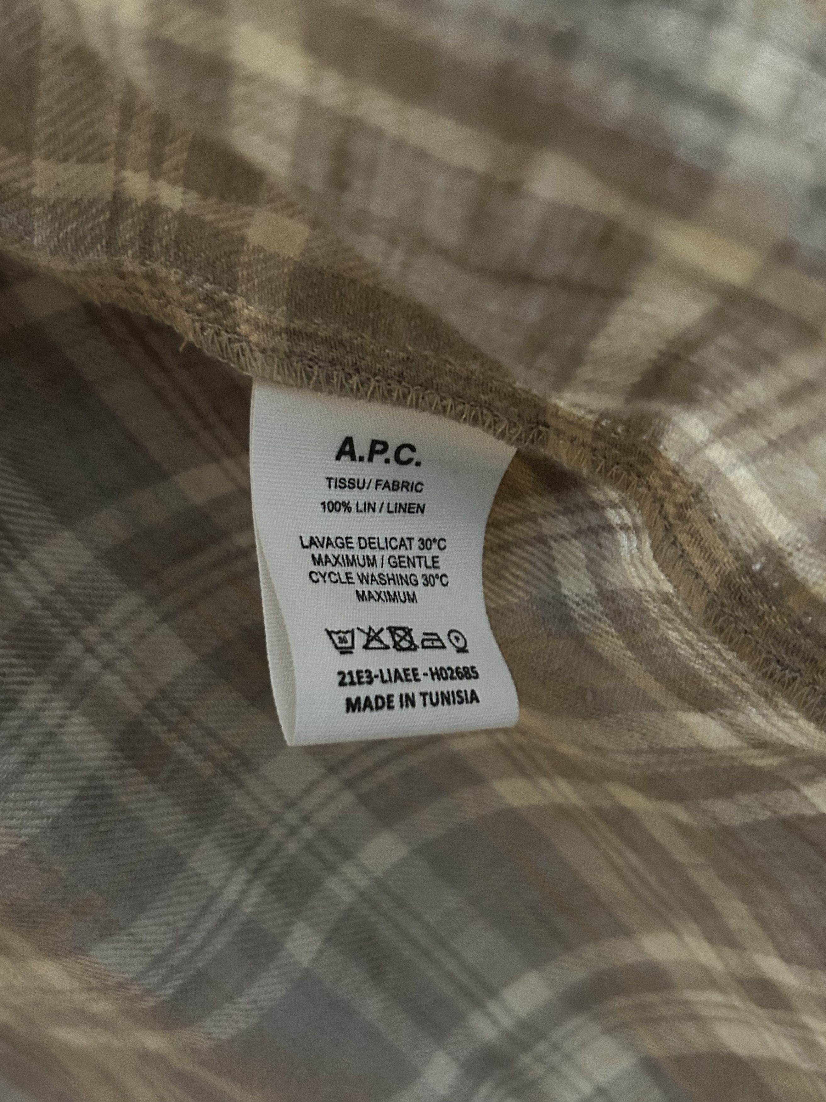 A.P.C. APC Linen Checkered Shirt Size US M / EU 48-50 / 2 - 3 Thumbnail