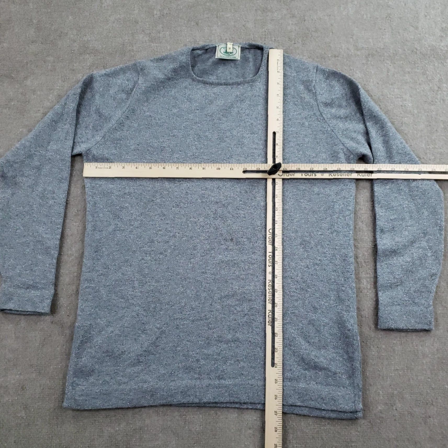 Vintage McCulley’s Sweater Womens Medium Gray Knit Crewneck Pullover Cashmere Slim Knit Pullover Crew Neck Ladies Top Size M / US 6-8 / IT 42-44 - 2 Thumbnail