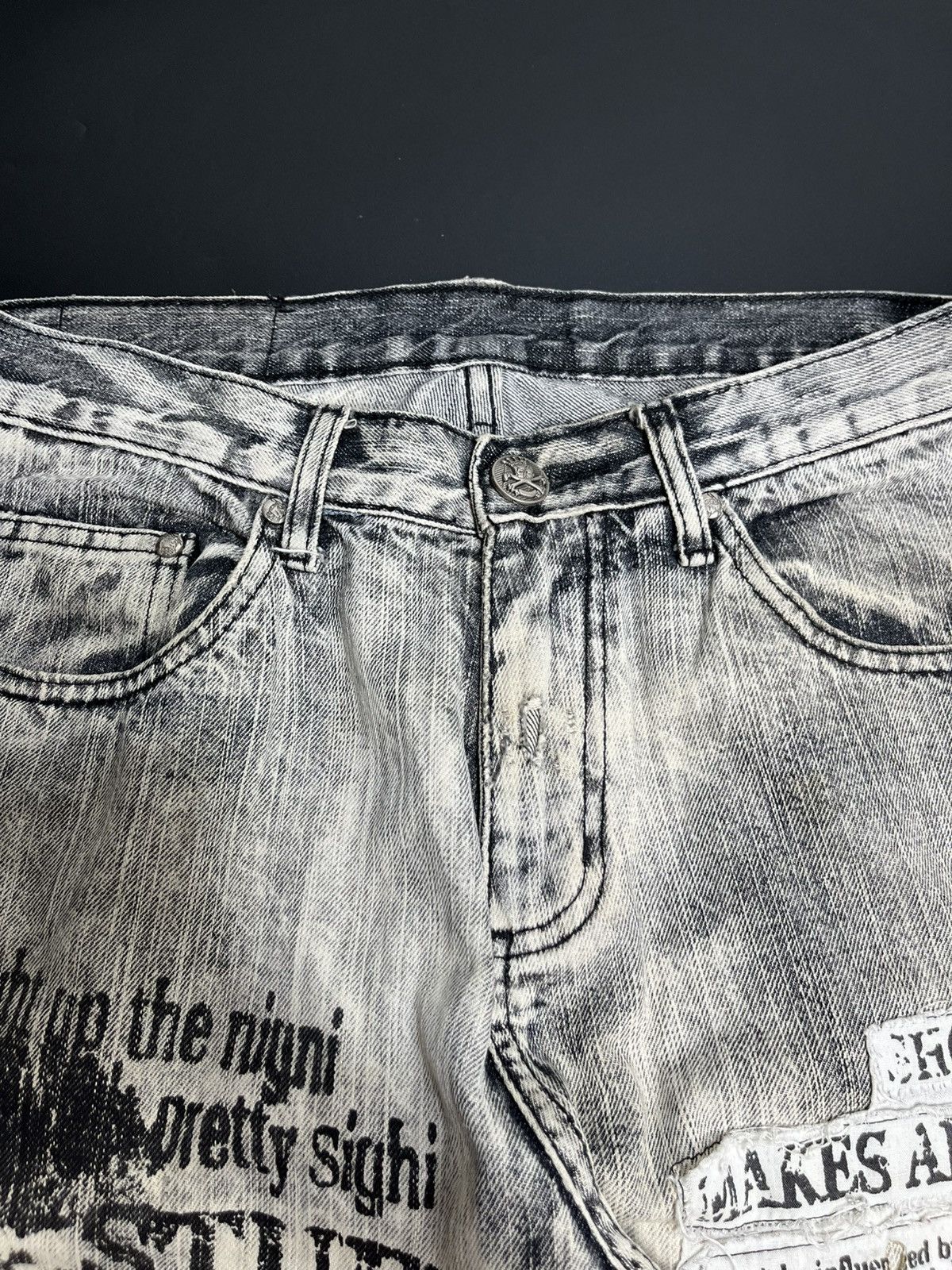 If Six Was Nine × Japanese Brand × Le Grande Bleu (L.G.B.) Japanese Bernings Sho Poem skulls punk Size US 31 - 6 Thumbnail