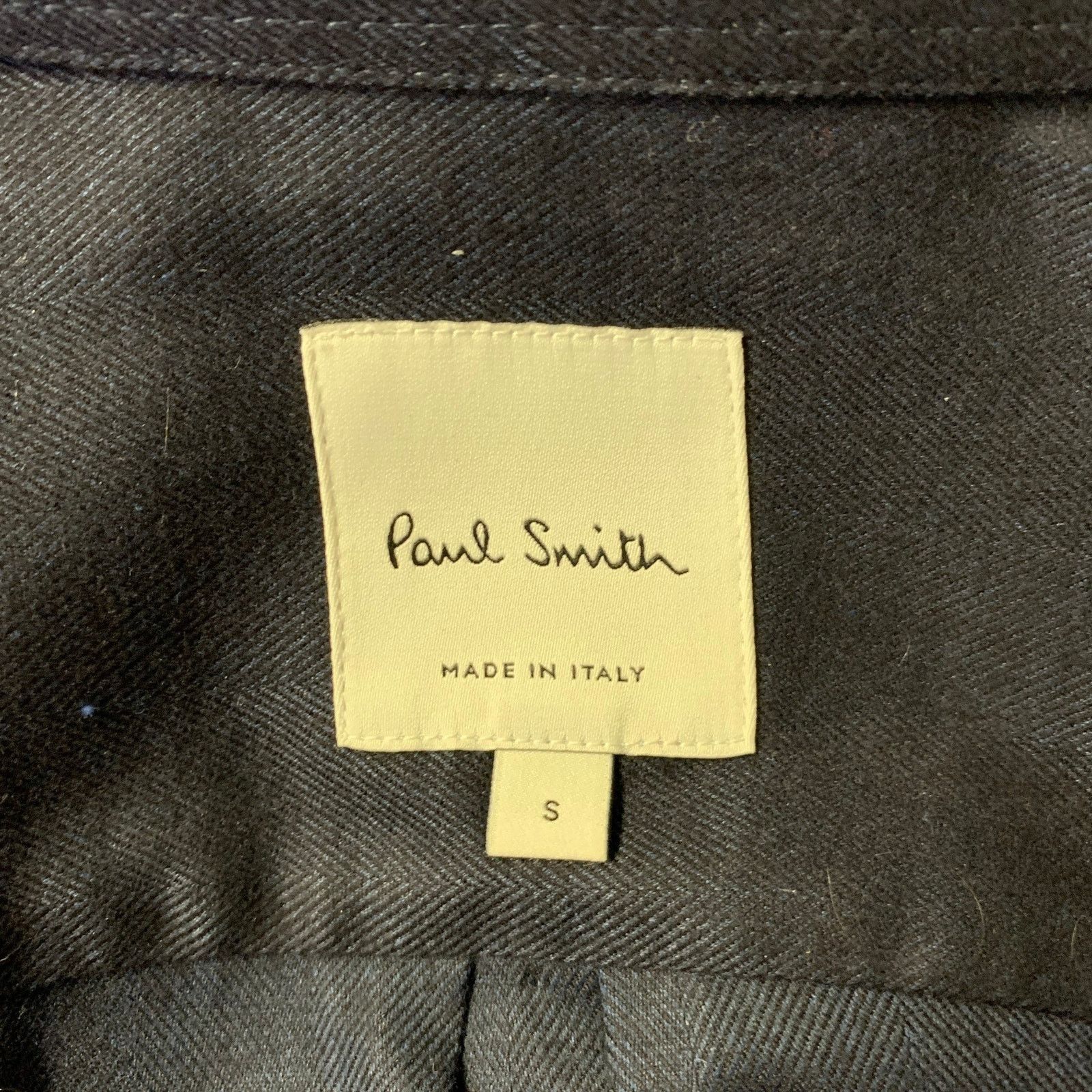 Paul Smith PAUL SMITH Navy Herringbone Flannel Cotton Blend Button-Down Size US S / EU 44-46 / 1 - 5 Thumbnail