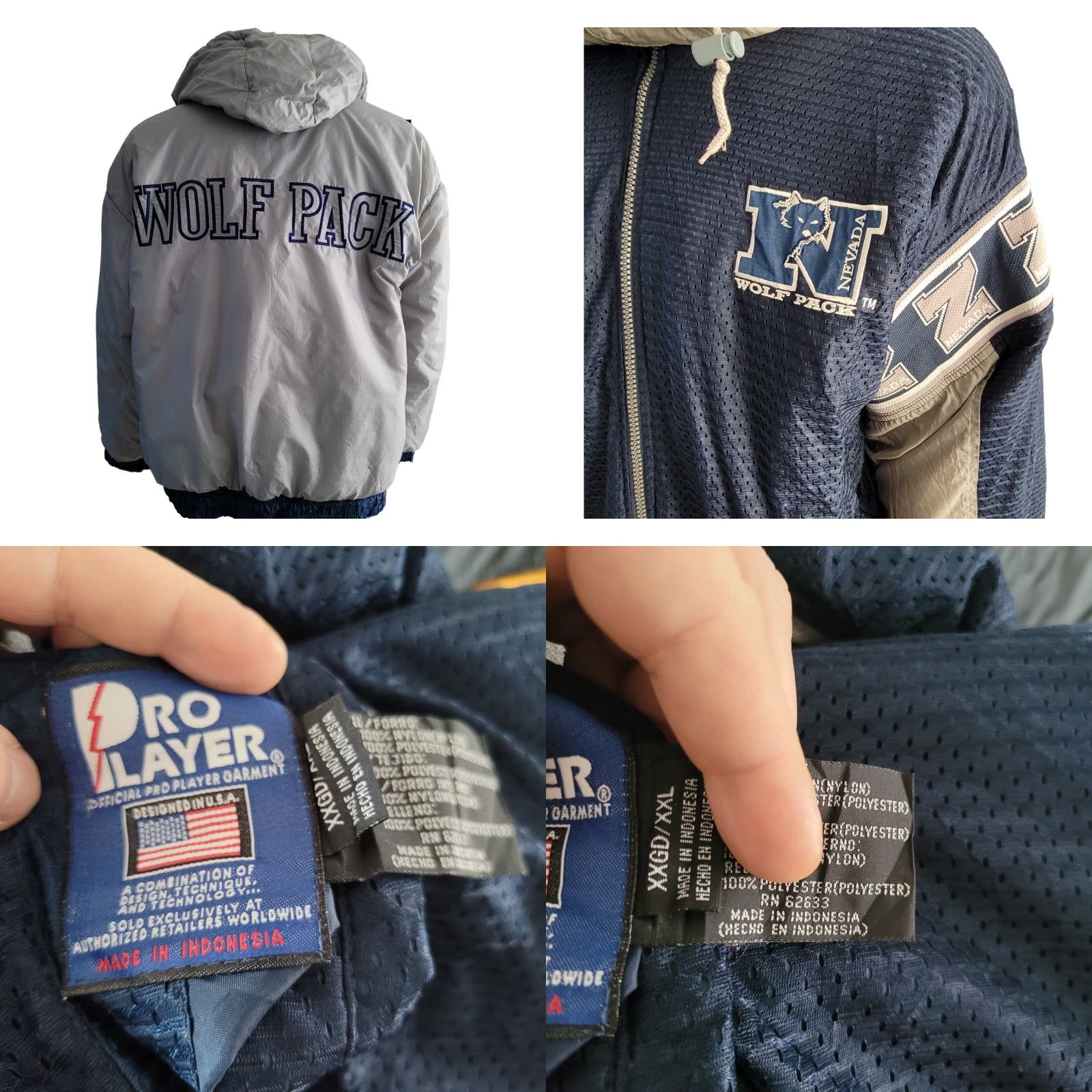 Pro Player Pro Player NFL Wolf Pack Nevada Reversible Jacket XXL Jacket Men Navy Grey Wolf Pack 90s Event Stadium NFL Jerseys NFL 2XL} Size US XXL / EU 58 / 5 - 10 Thumbnail
