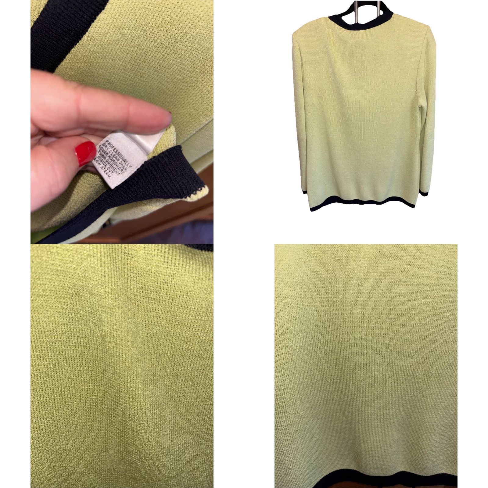 St. John VINTAGE St. John Collection Cardigan Green Knit Wool Blend Pockets 10 Size L / US 10 / IT 46 - 8 Thumbnail