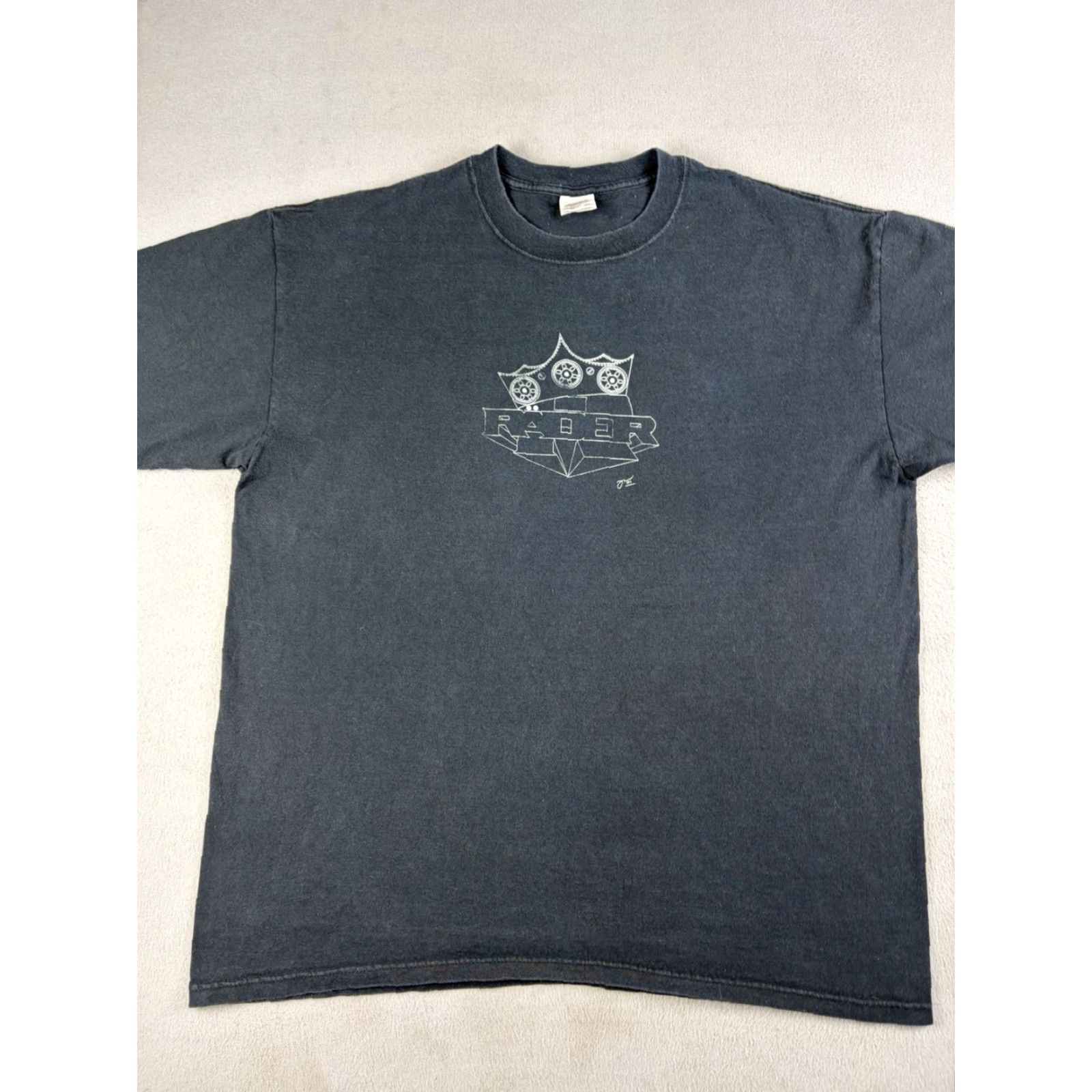 Vintage VINTAGE Hip Hop Rader T Shirt Men’s XL Black Graphic Print Short Sleeve Round Neck Men Black XL Hip Hop T-Shirt Size US XL / EU 56 / 4 - 2 Thumbnail