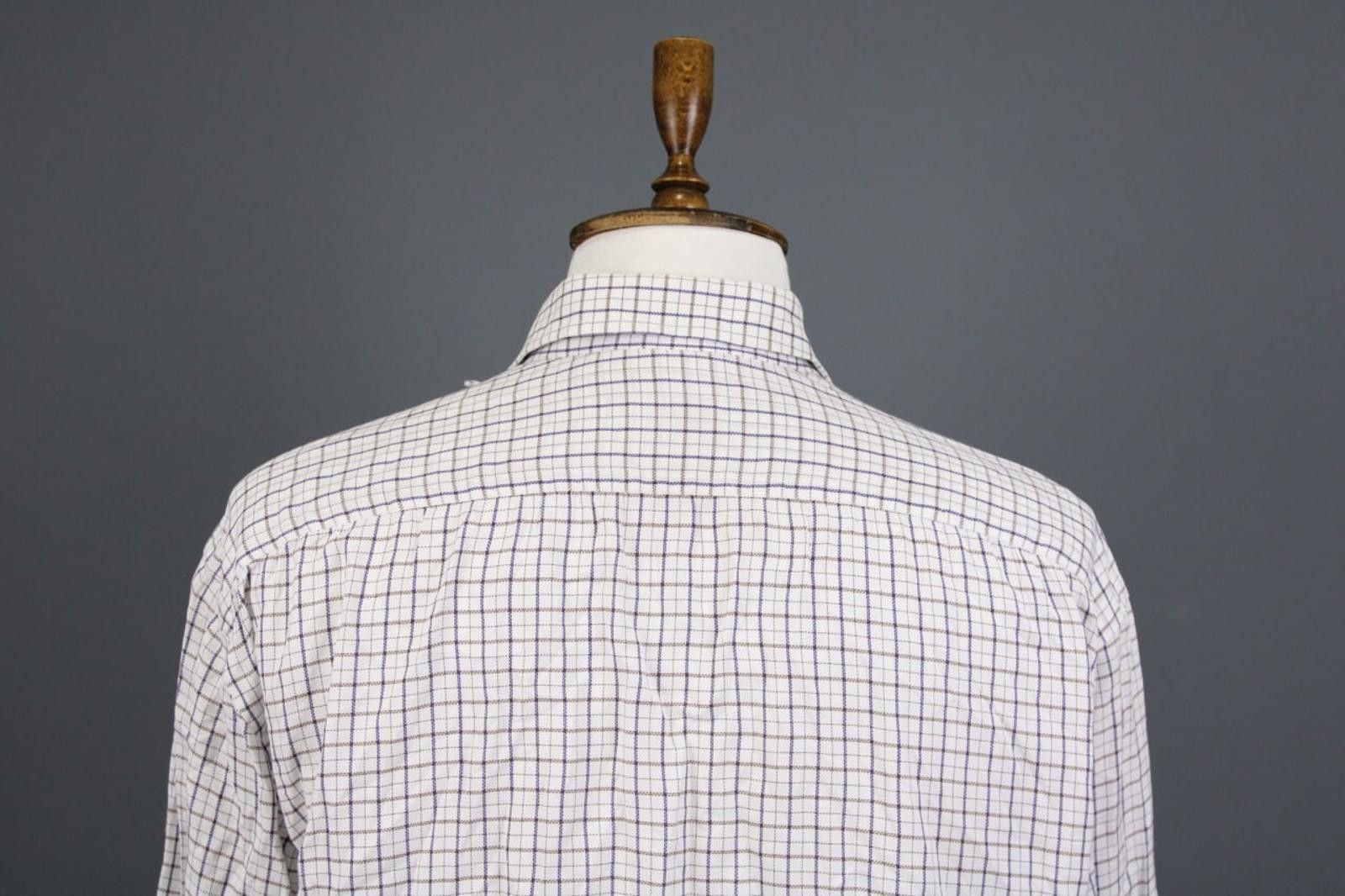 Luigi Borrelli Luigi Borrelli White Check Button Down Shirt Size 17 / 43 Size US M / EU 48-50 / 2 - 10 Thumbnail
