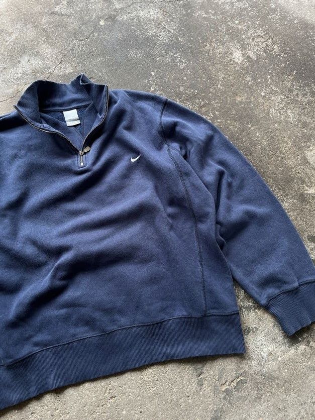 Nike Nike Vintage 00s Navy Half-Zip Sweatshirt Size US XXL / EU 58 / 5 - 2 Thumbnail