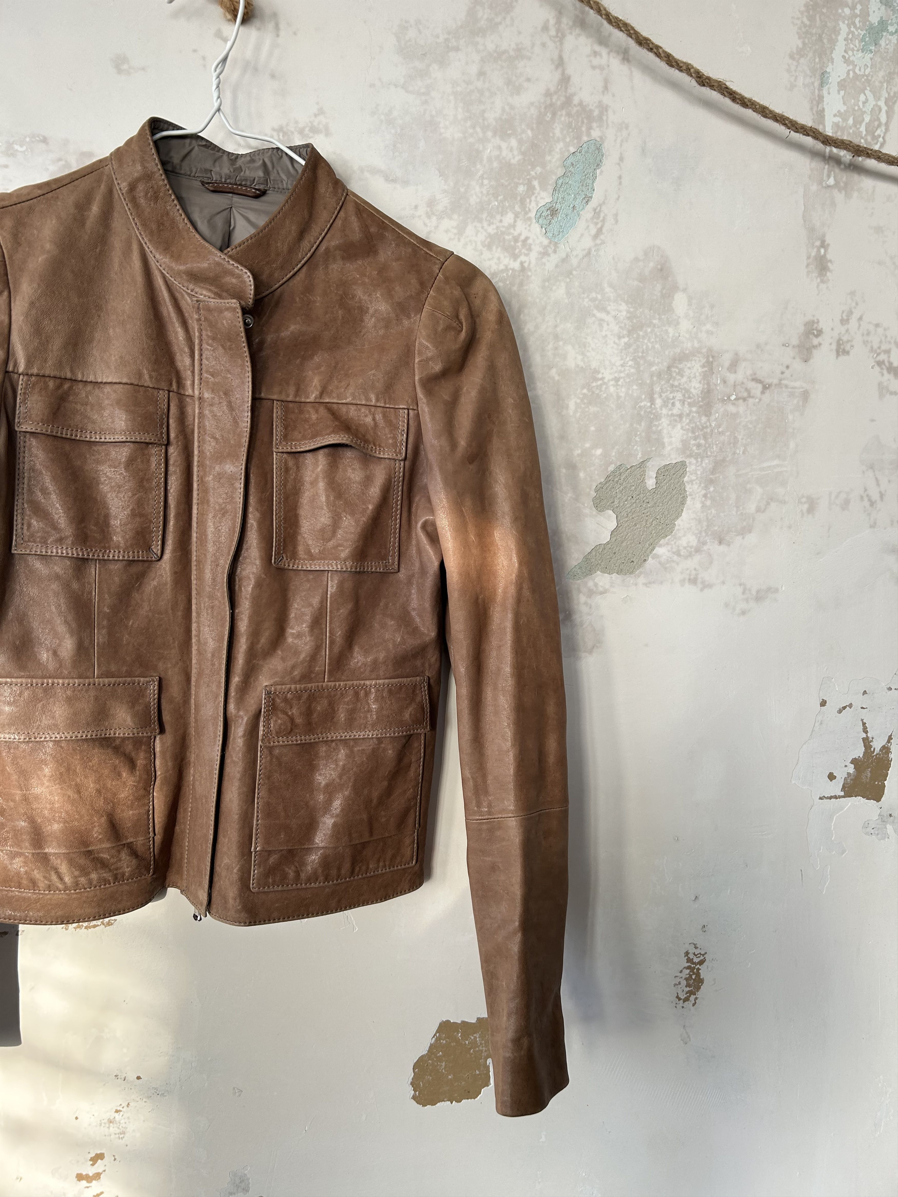 Brunello Cucinelli Brunello Cucinelli Womens Leather Jacket size 40 Size S / US 4 / IT 40 - 3 Thumbnail