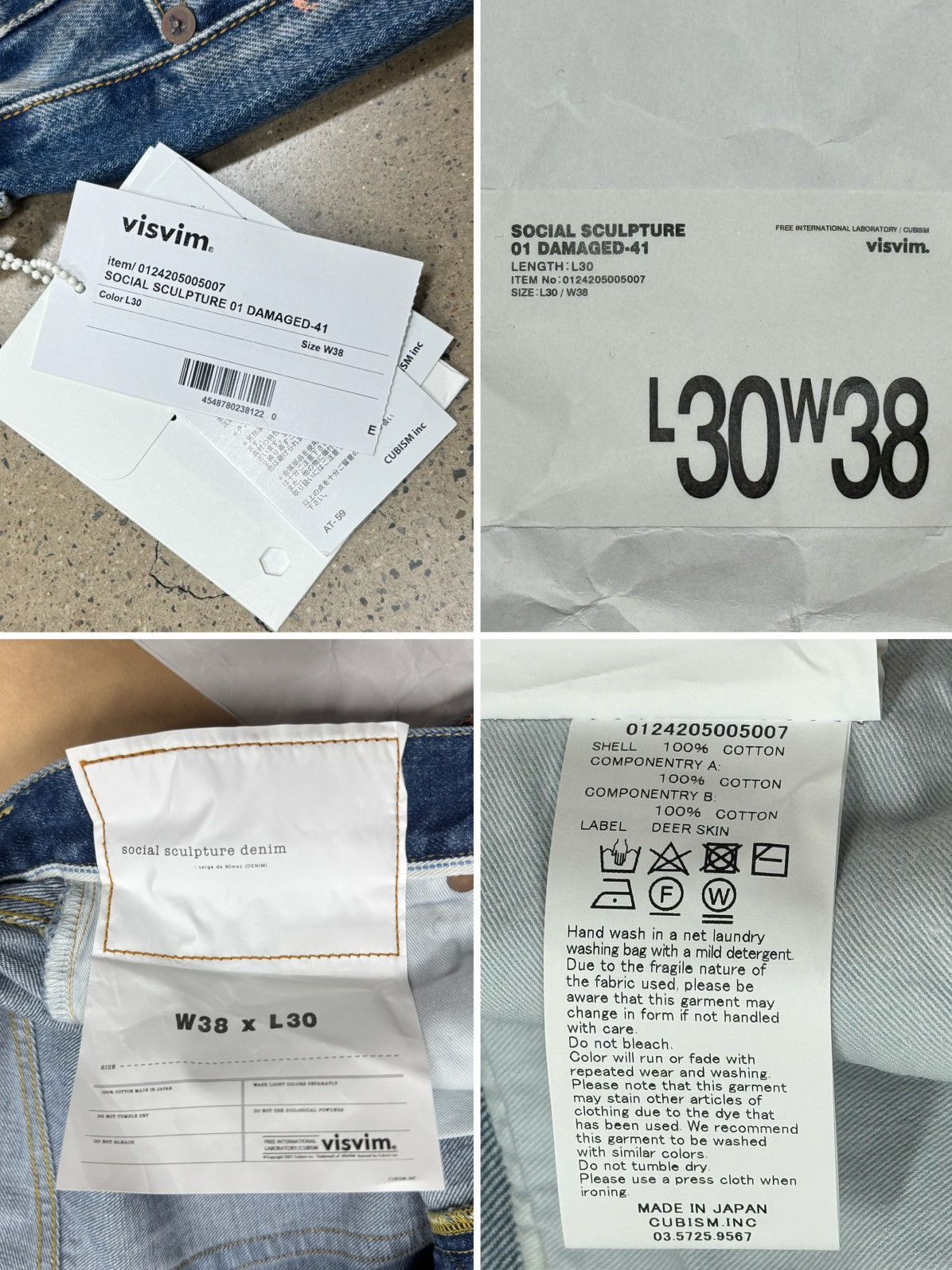 Visvim Visvim 24aw Social Sculpture 01 Damaged-41 01D41 W38L30 Size US 38 / EU 54 - 7 Thumbnail