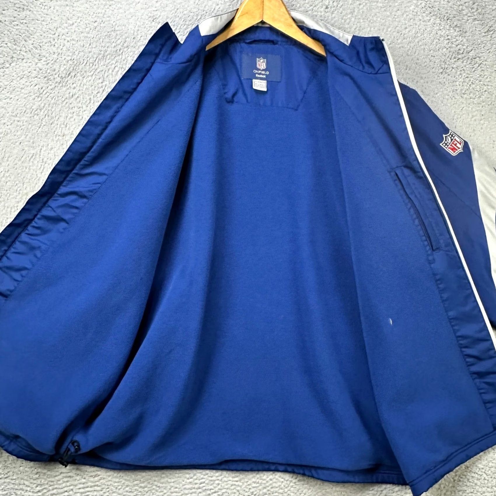 Reebok VINTAGE New York Giants Jacket Full Zip Mens XL Blue Logo Football NFL Onfield Reebok Size US XL / EU 56 / 4 - 4 Thumbnail