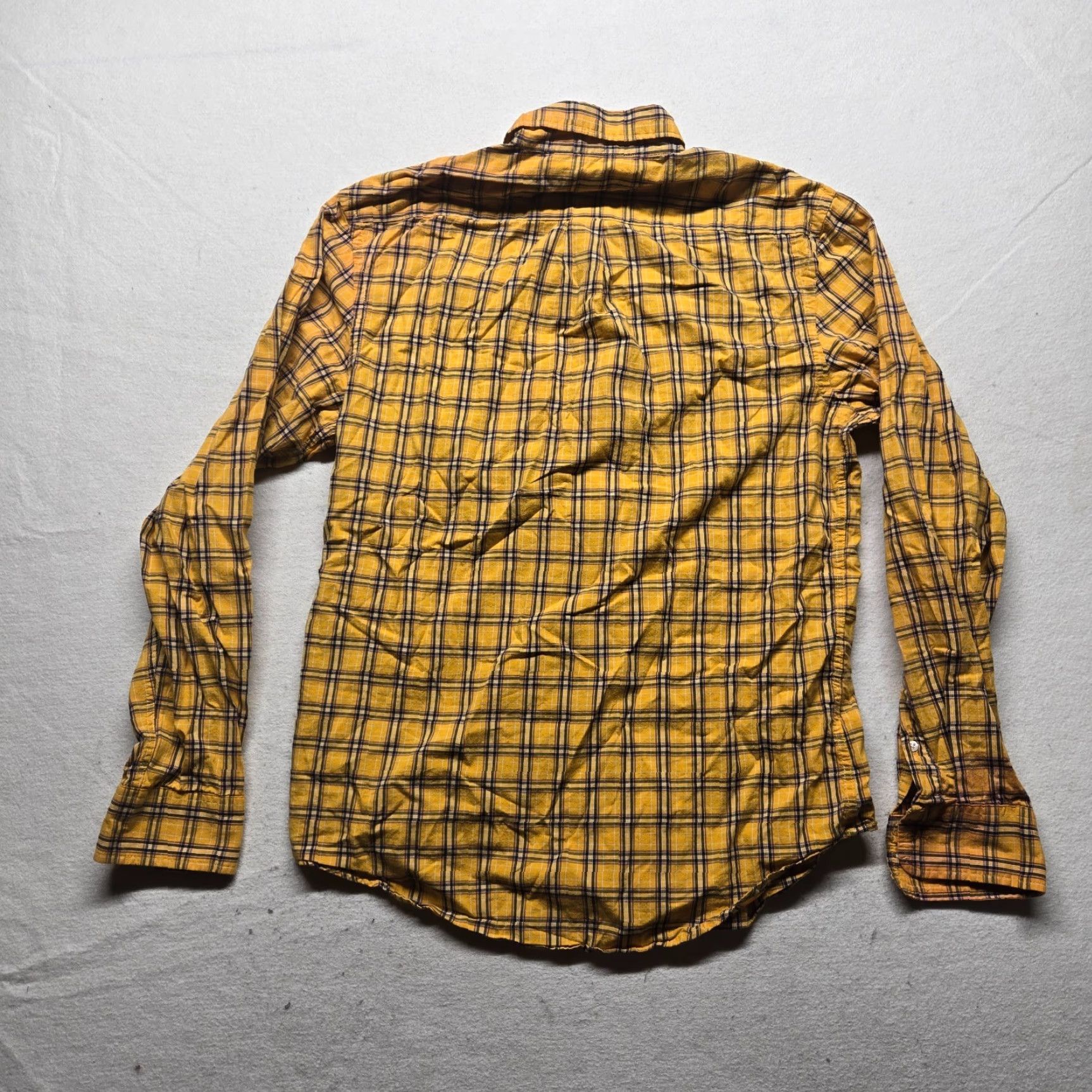Old Navy Old Navy Shirt Adult M Yellow Plaid Button-Down Long Sleeve Slim Fit Cotton Blend Mens Size US M / EU 48-50 / 2 - 6 Thumbnail