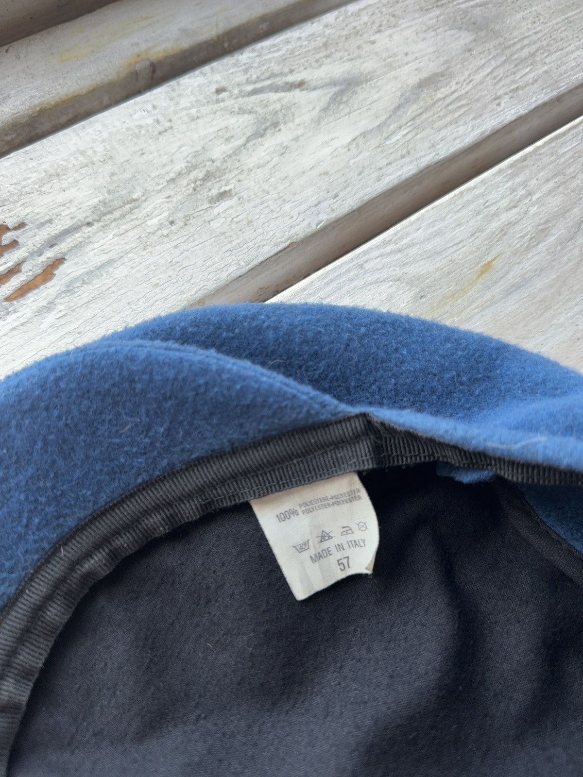 Designer × Vintage Ethnosurfer Fleece Flat Cap Made in Italy – Blue Size 57 Size ONE SIZE - 6 Thumbnail