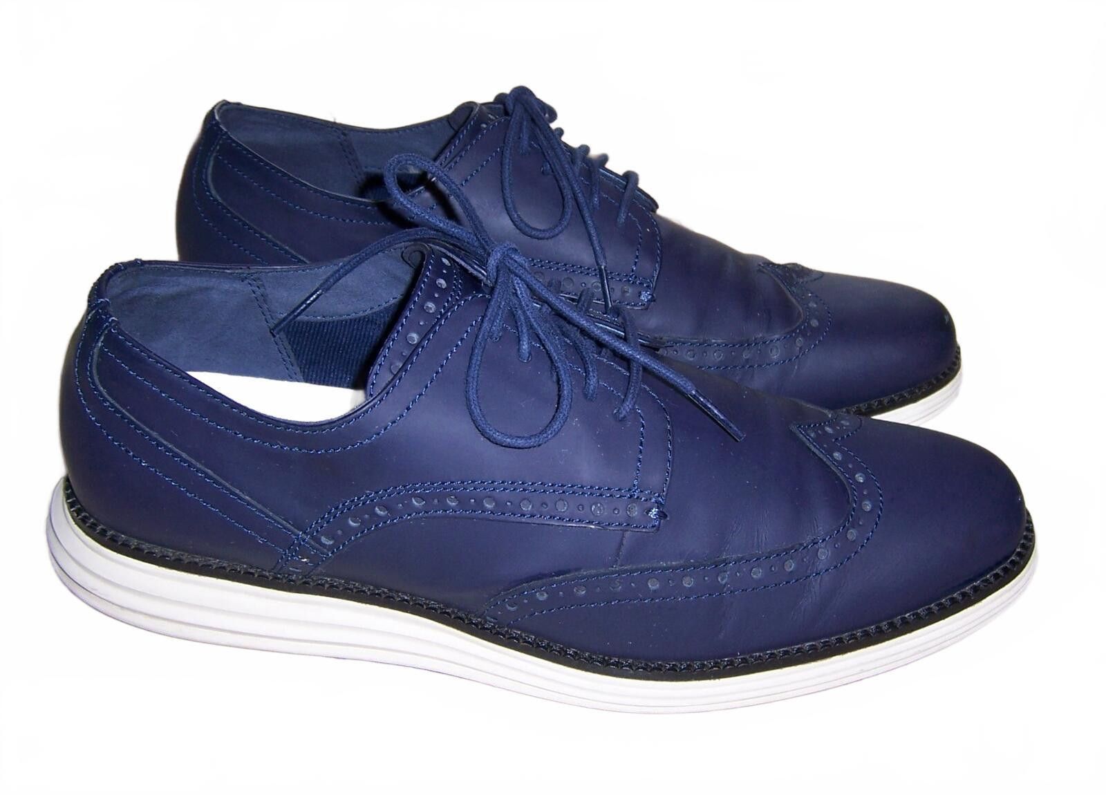 Cole Haan Cole Haan OriginalGrand Mens Navy Leather Wingtip Oxfords 10 Size US 10 / EU 43 - 1 Thumbnail