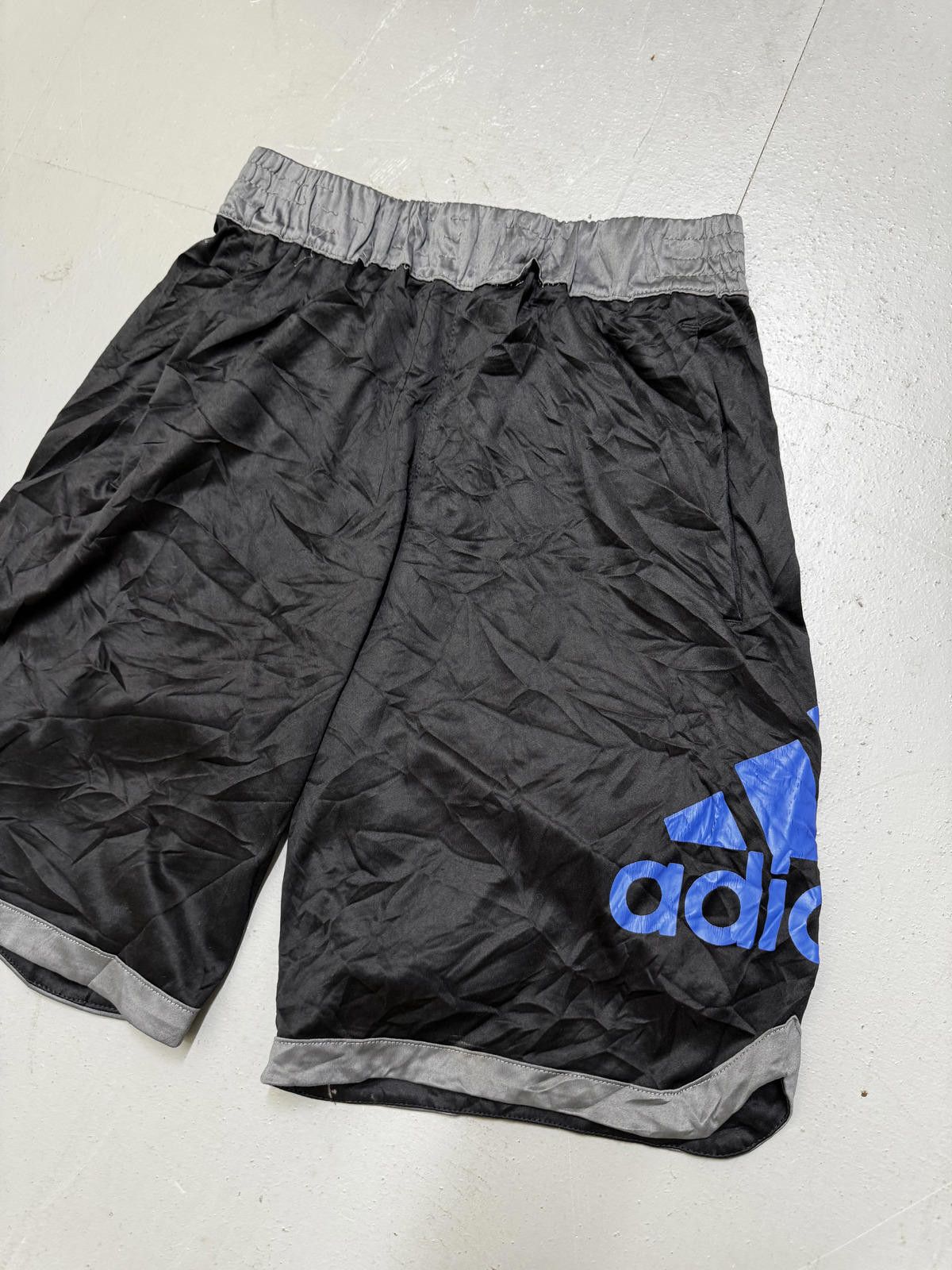 Adidas Adidas Black Sports Shorts with Blue Logo Size US 32 / EU 48 - 2 Thumbnail