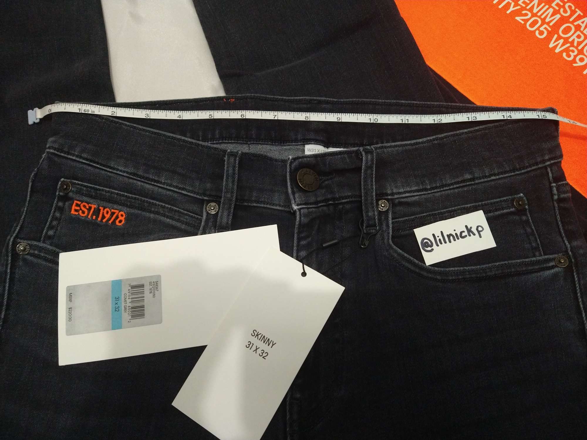Calvin Klein 205W39NYC EST. 1978 Skinny Leg Comet Grey Jeans Size US 31 - 5 Thumbnail