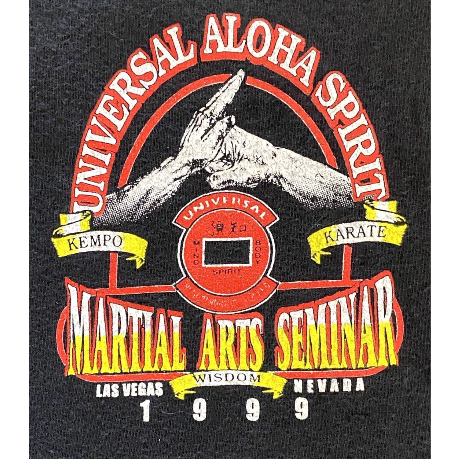 Hanes VTG Hanes Beefy-T T-Shirt Adult L Black Kempo Karate Aloha Spirit 90s Grunge Classic Hawaiian Mens Size US L / EU 52-54 / 3 - 3 Thumbnail